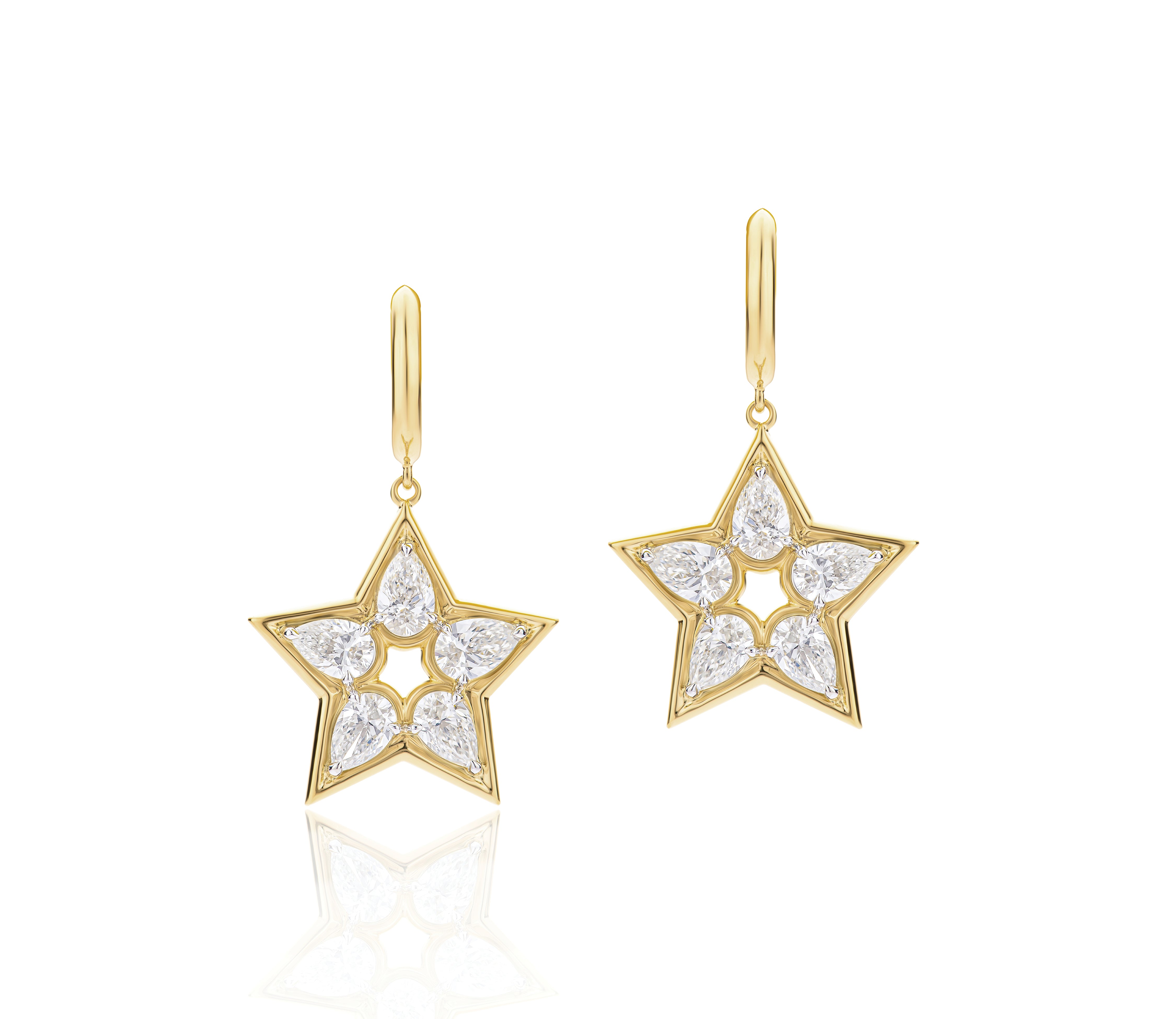 Pear Star Huggie Earrings