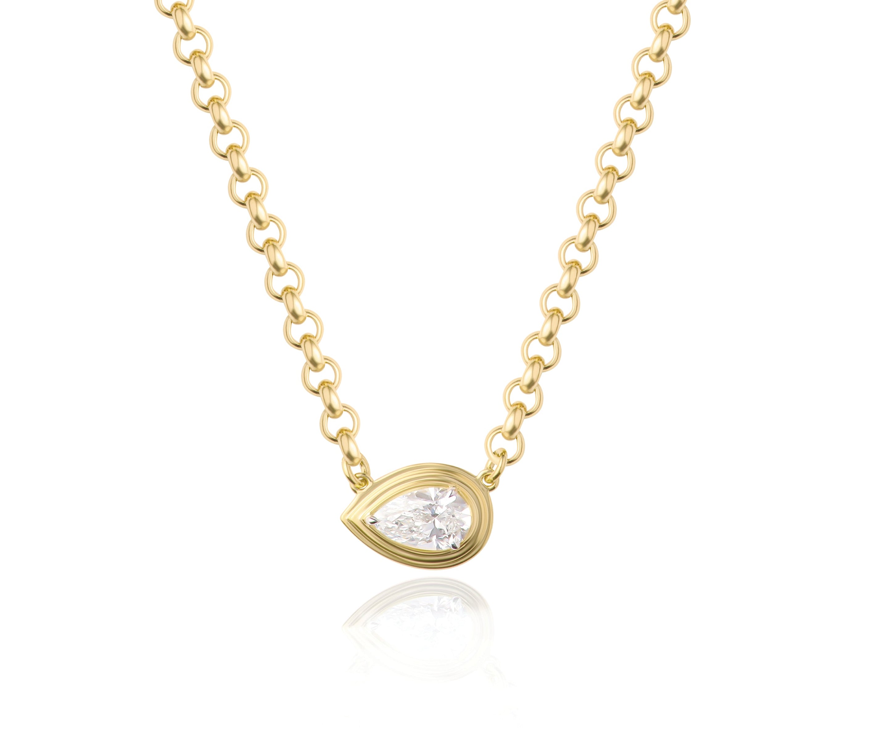 Pear Layered East-West Necklace