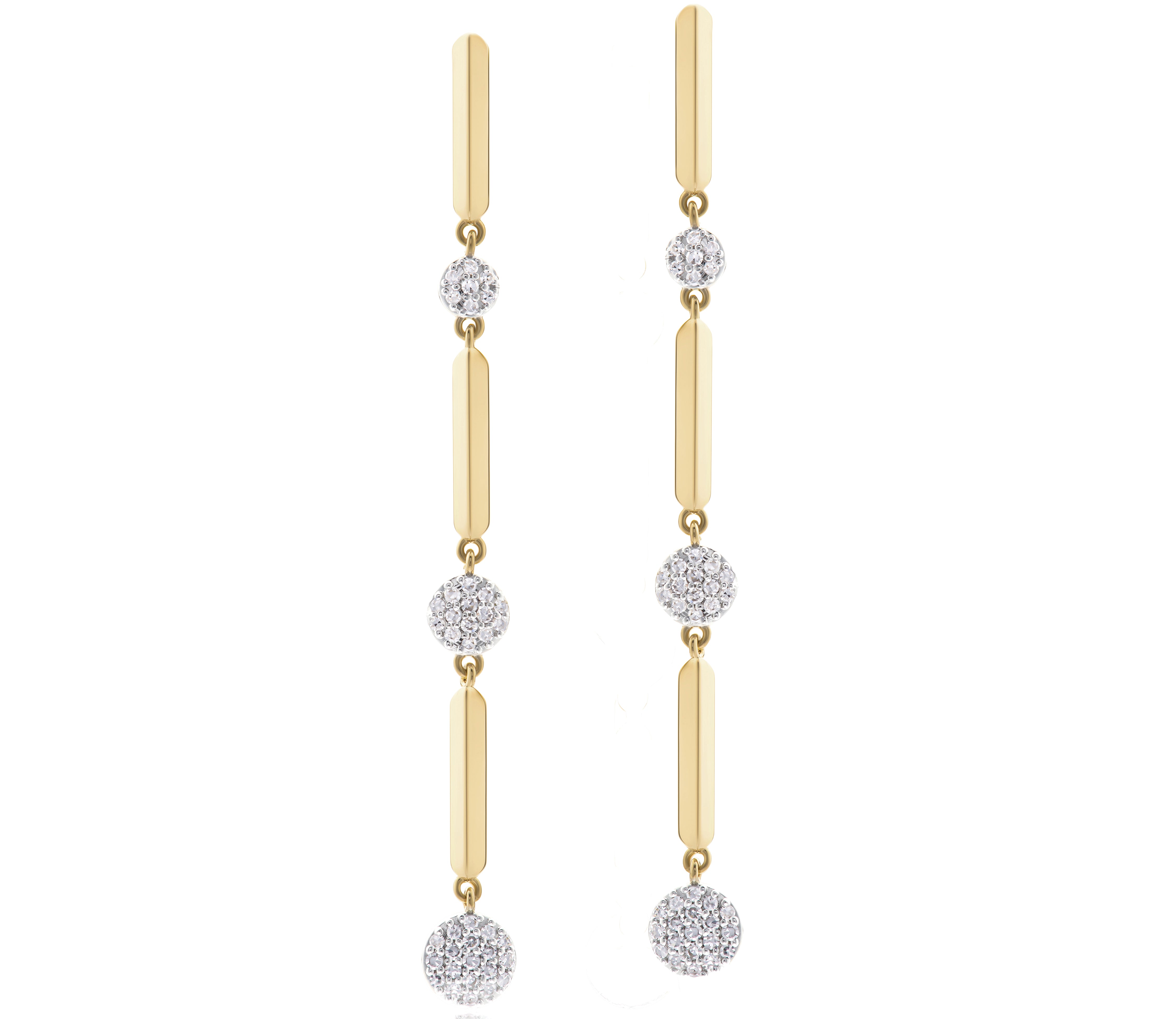 Knife Edge Triple Graduating Infinity Drop Earrings