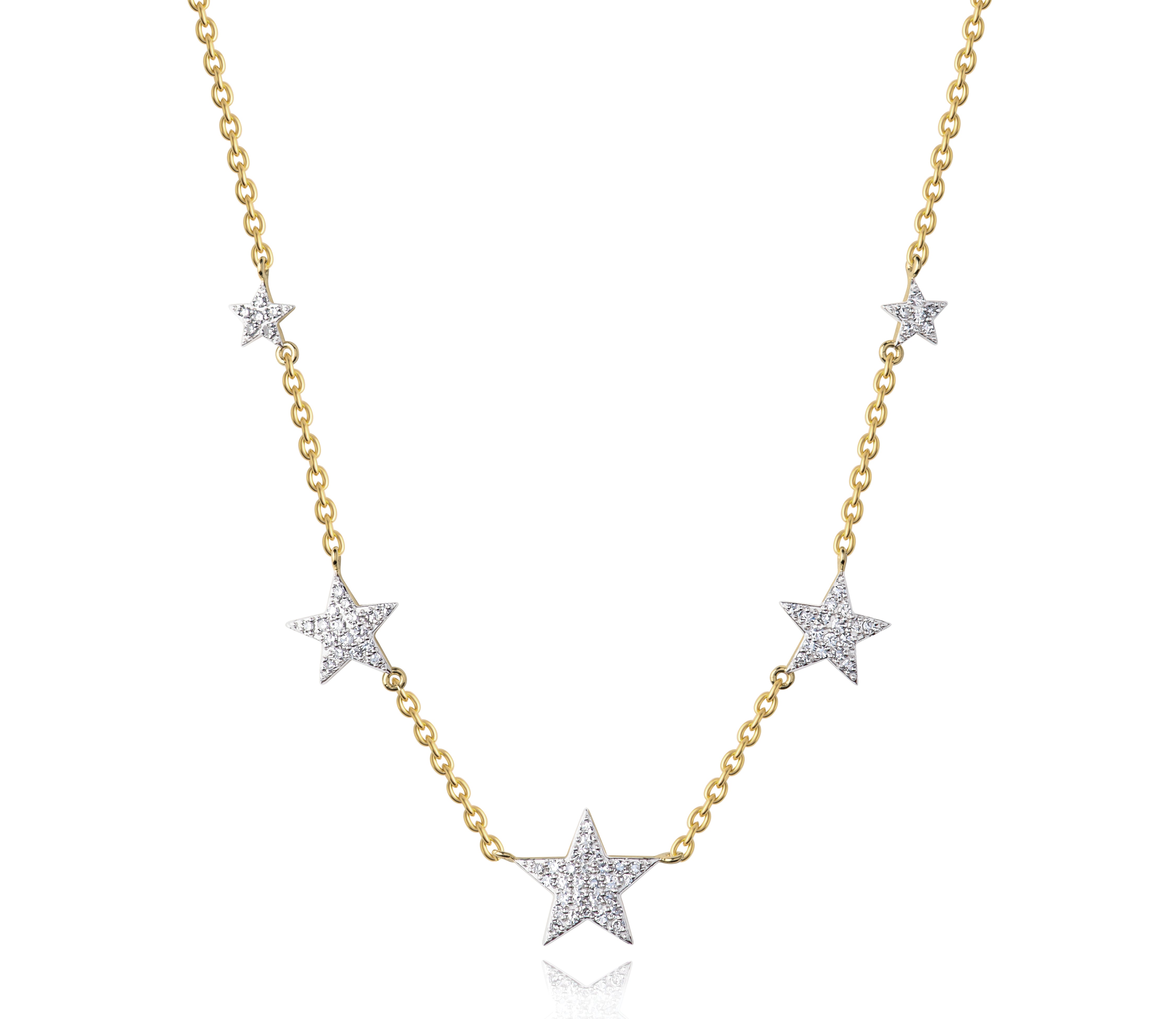 Graduated Five Star Infinity Necklace