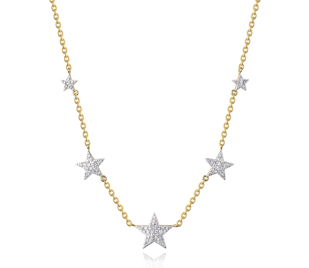 Graduated Five Star Infinity Necklace