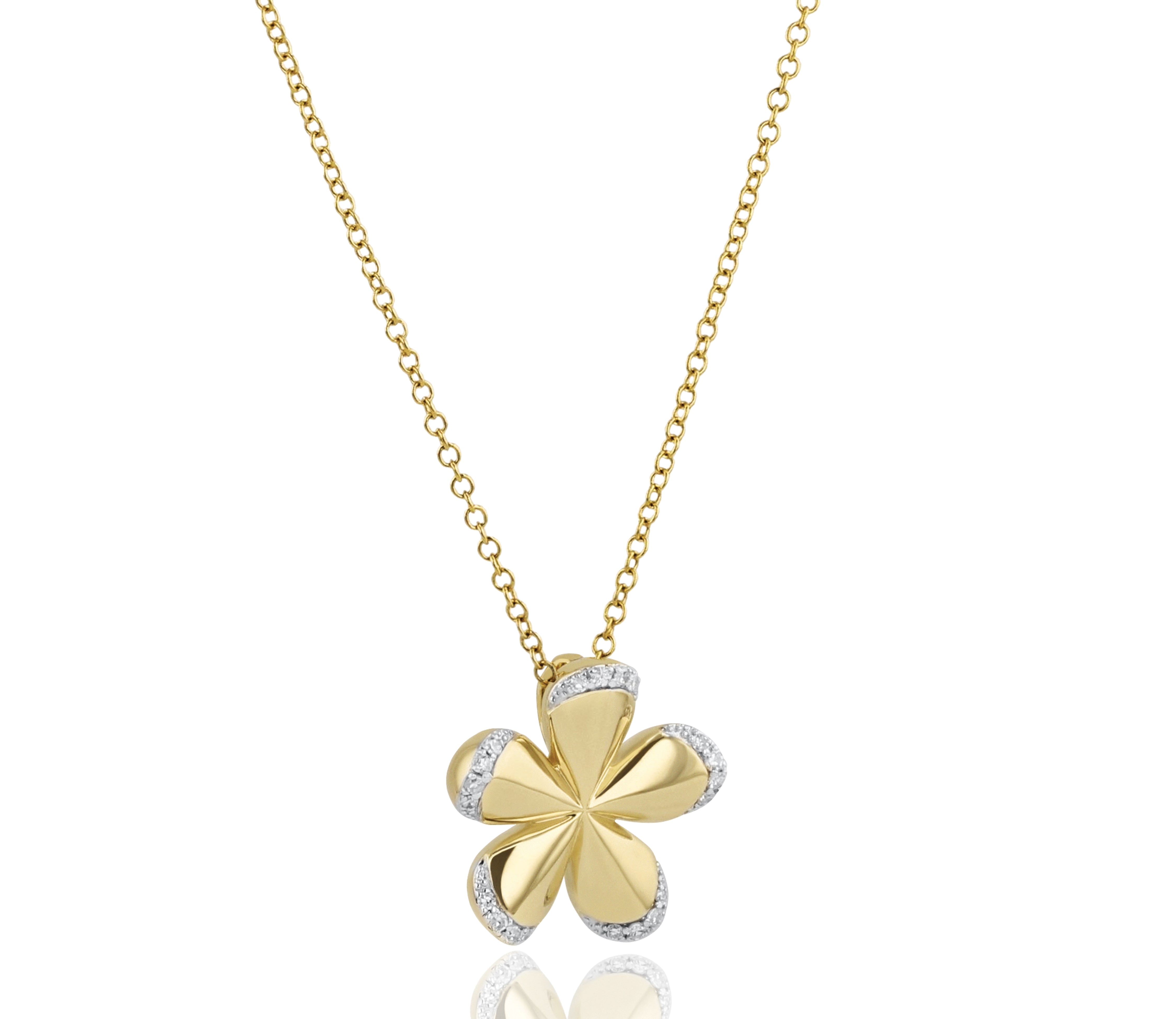 Pave Edge Forget-Me-Not Necklace