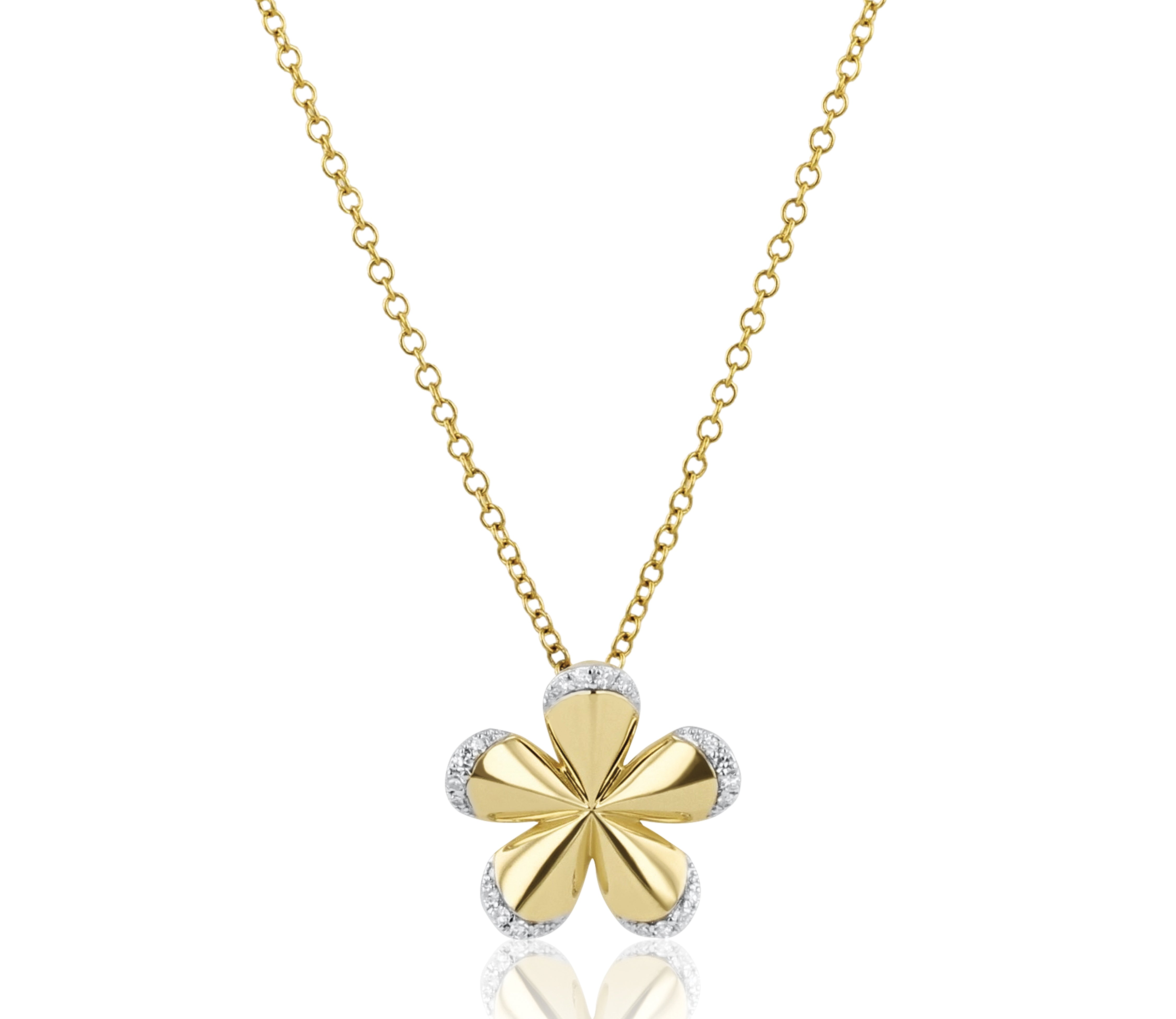 Pave Edge Forget-Me-Not Necklace