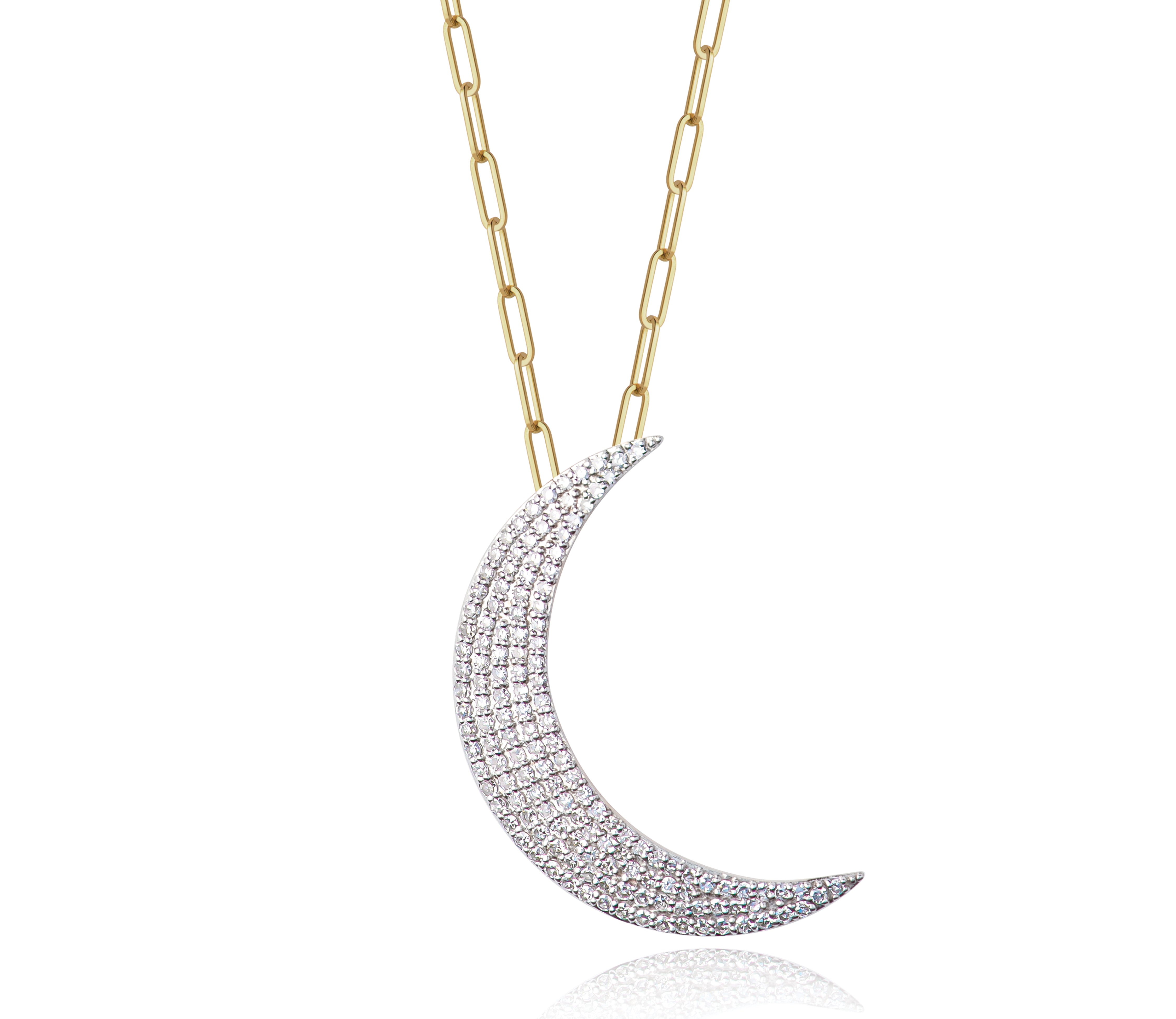 Infinity Crescent Moon 29mm Necklace