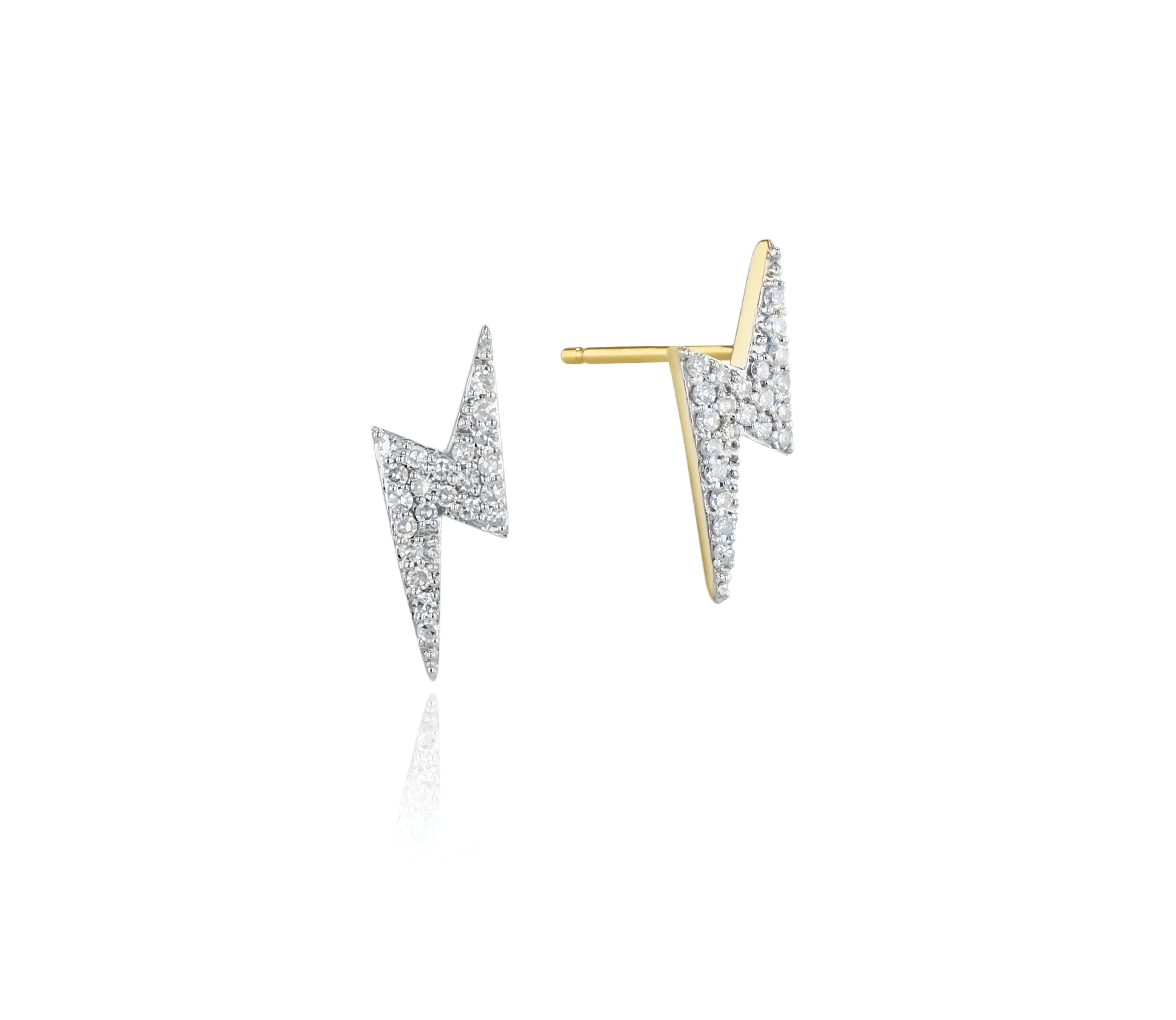 Lightning Bolt Infinity Stud Earrings