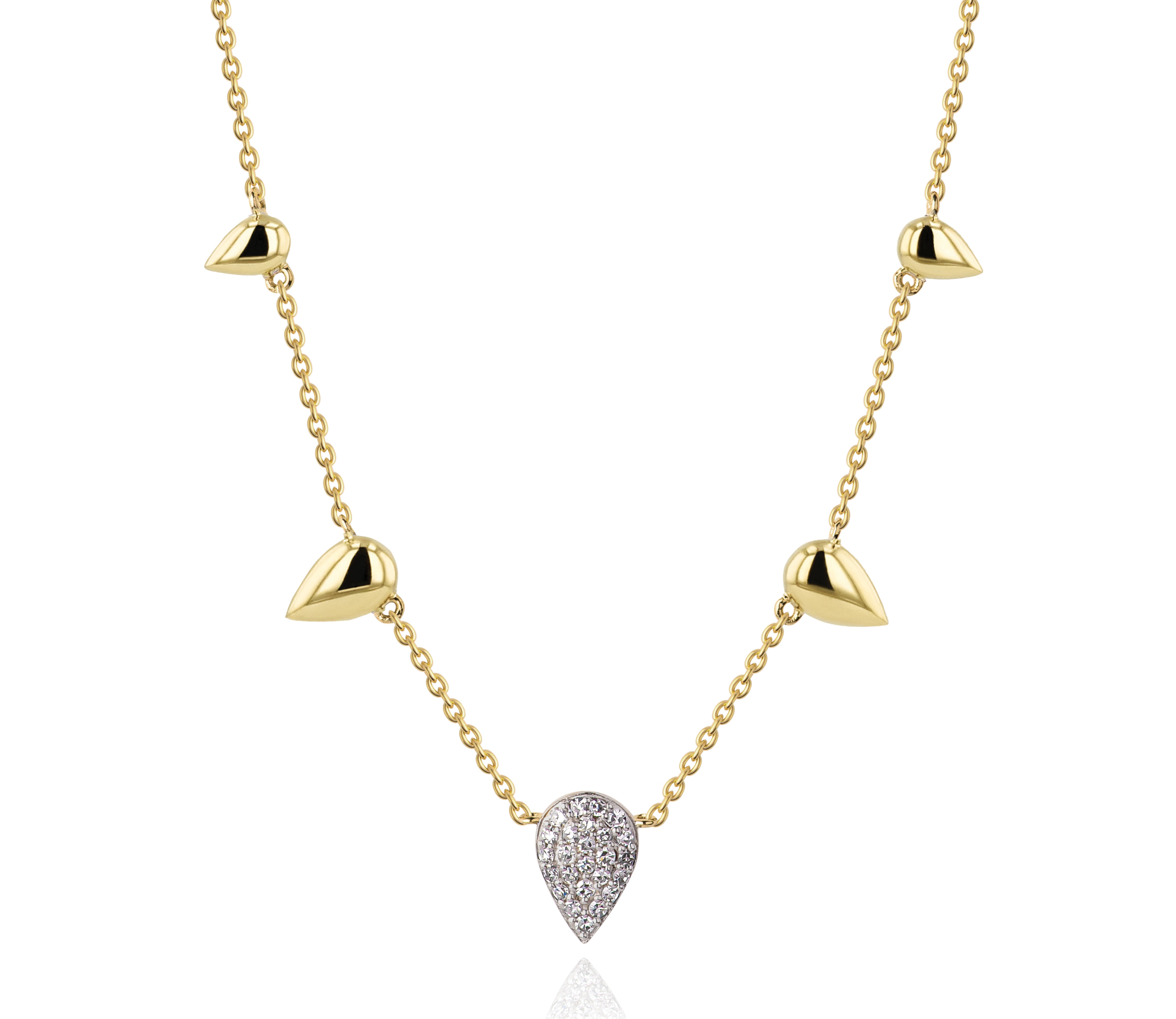 Deconstructed Petal Graduated Station Necklace