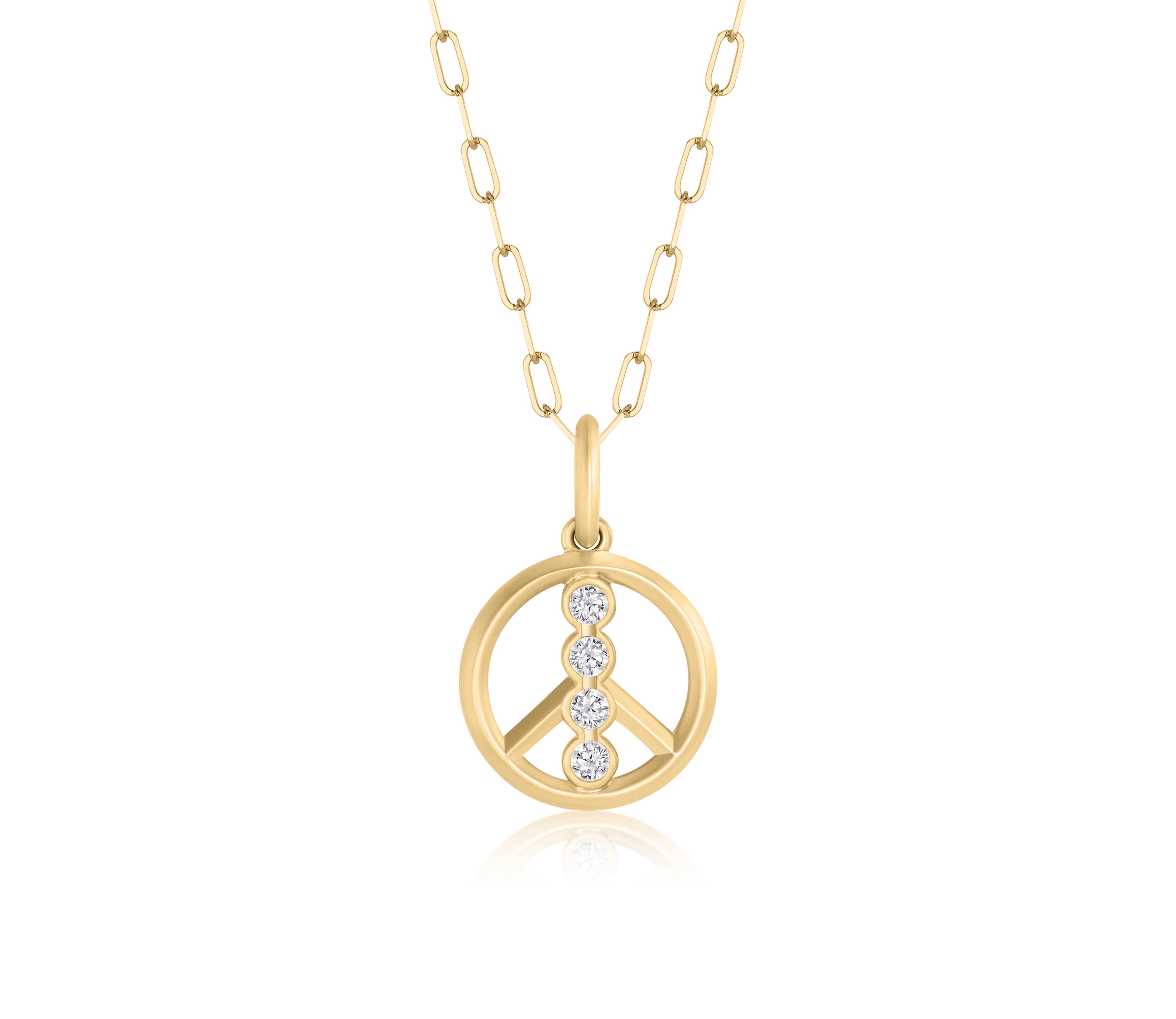 Diamond Cuddle Small Peace Sign Necklace