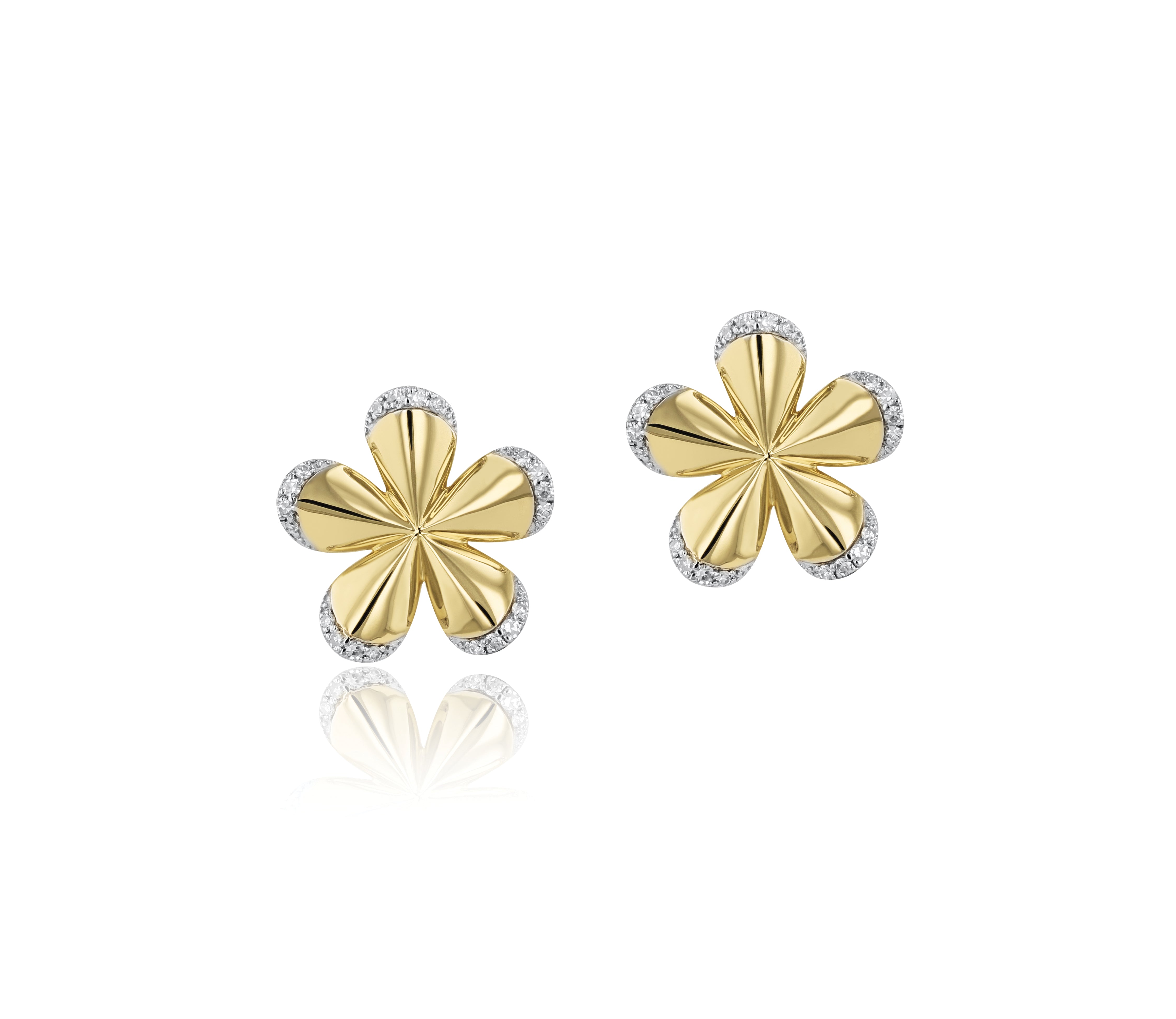 Pave Edge Forget-Me-Not Medium Studs