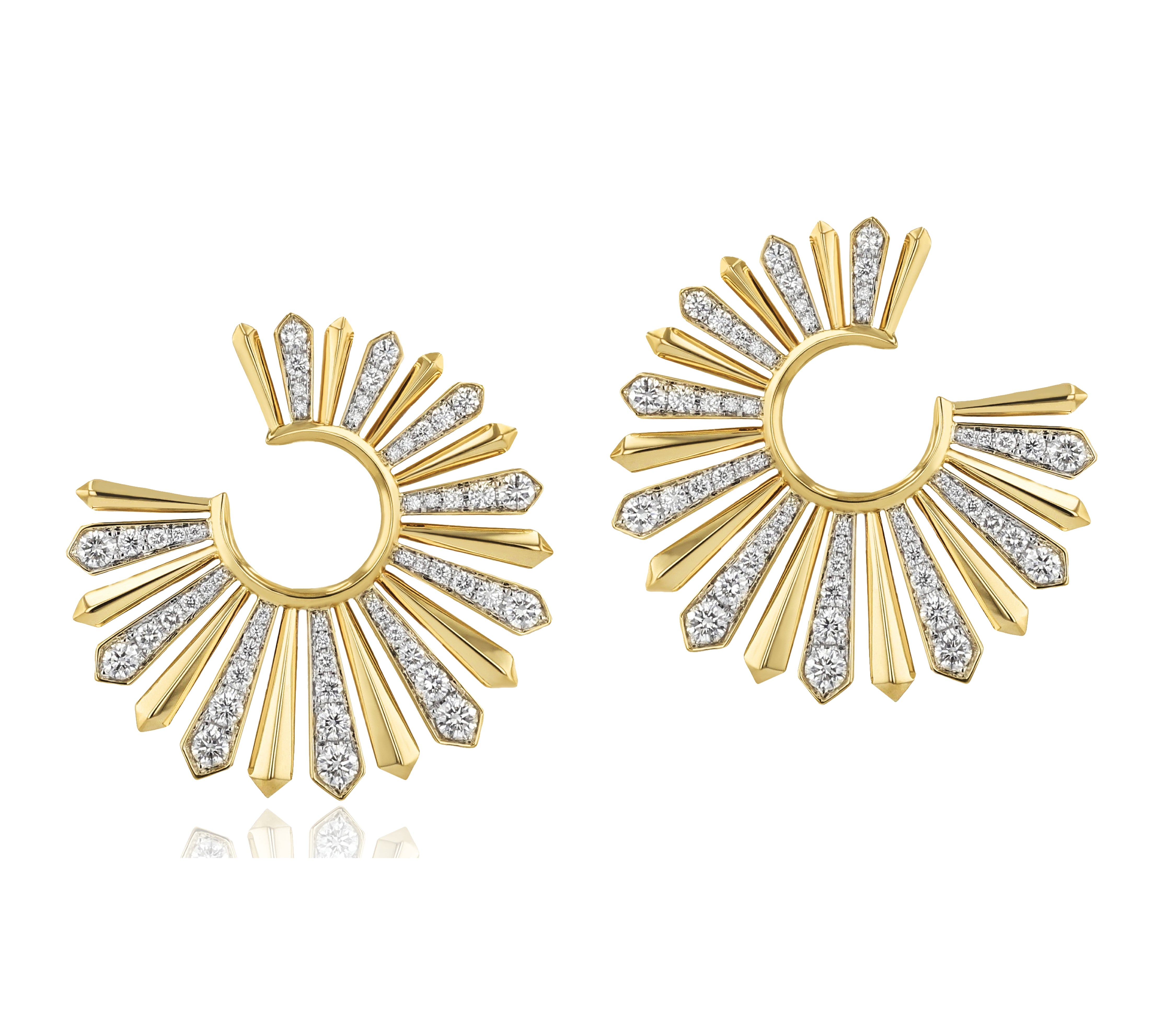 Aura Feathered Large Fan Earring