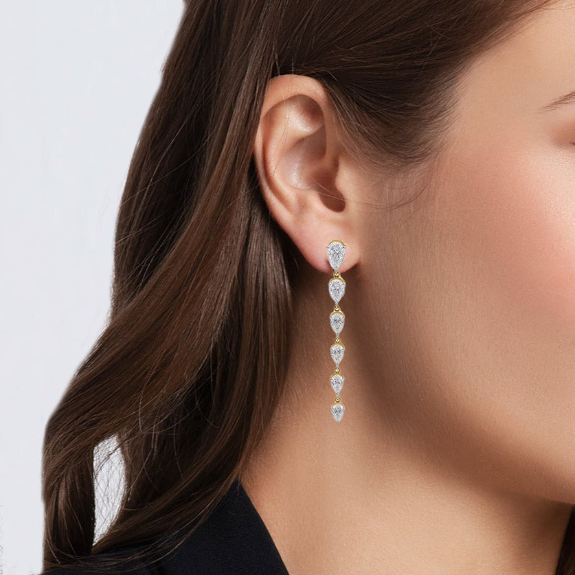 Graduated Cuddle Pear Six Drop Earrings