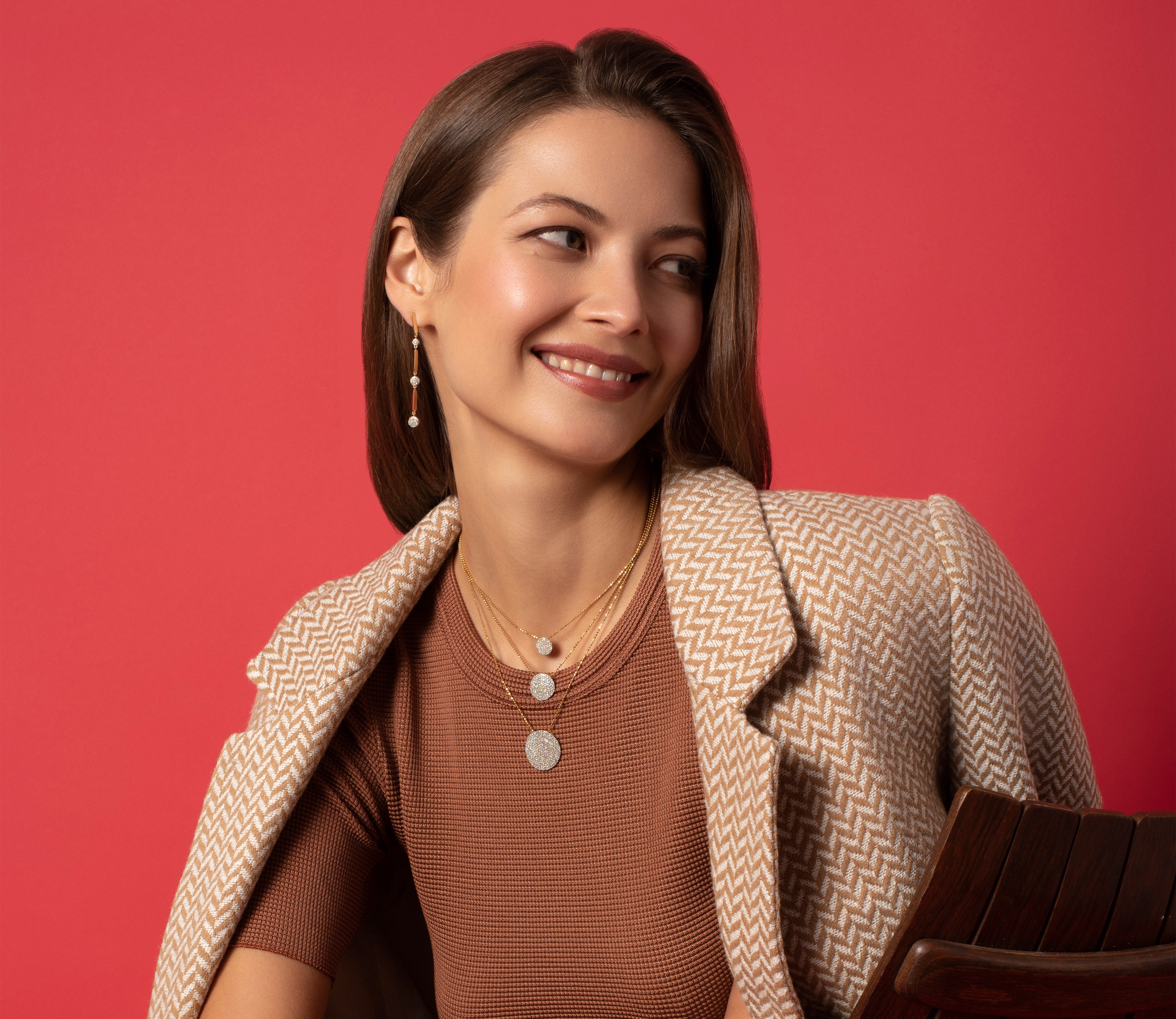 Knife Edge Triple Graduating Infinity Drop Earrings