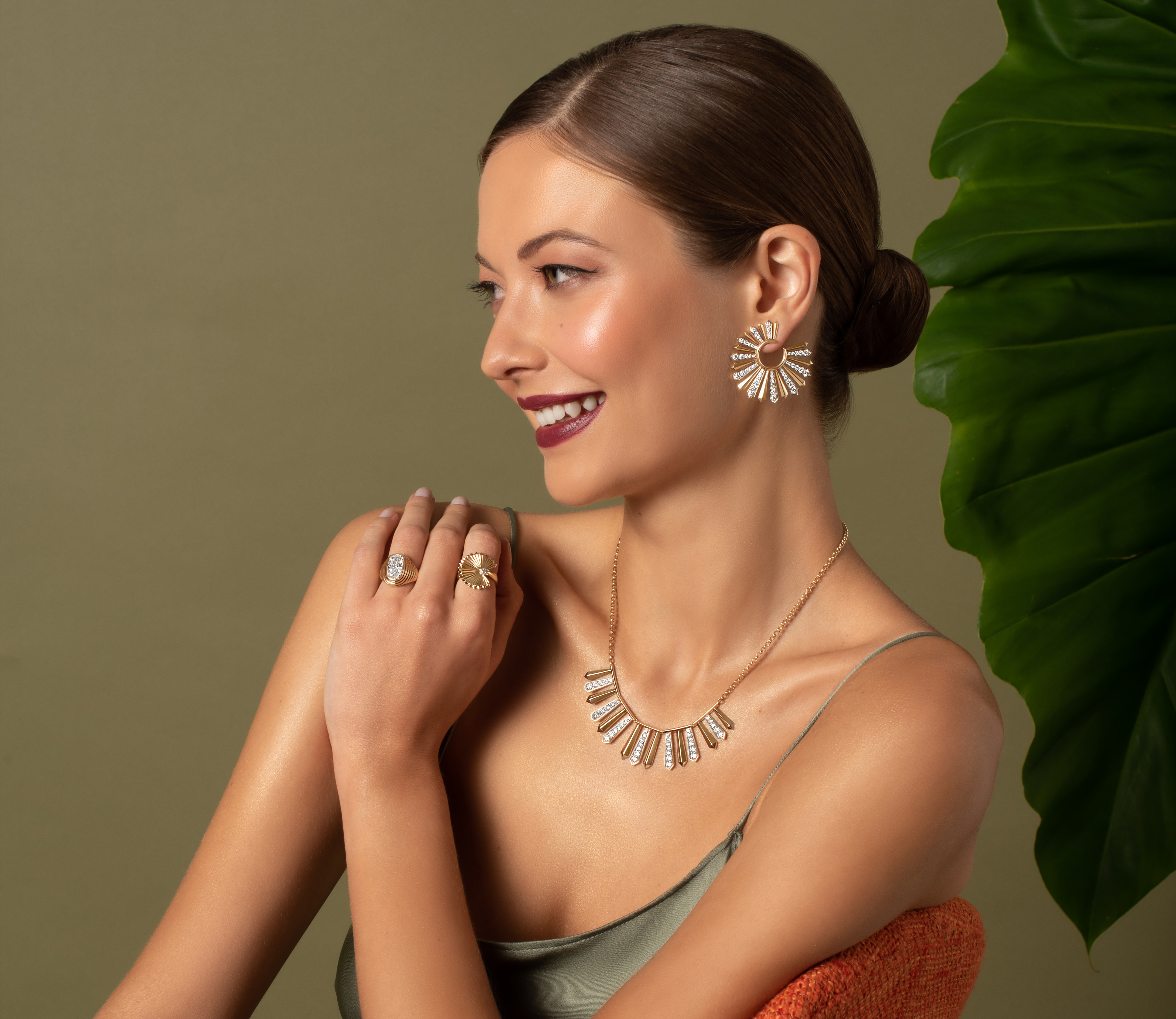 Aura Feathered XL Fan Earring