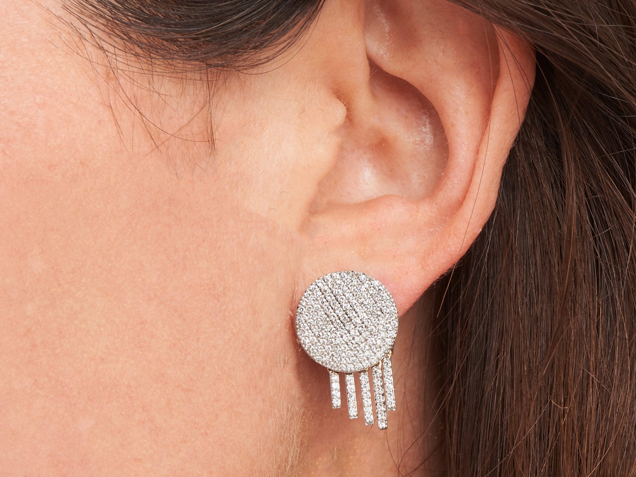 Infinity Fringe Stud Earrings