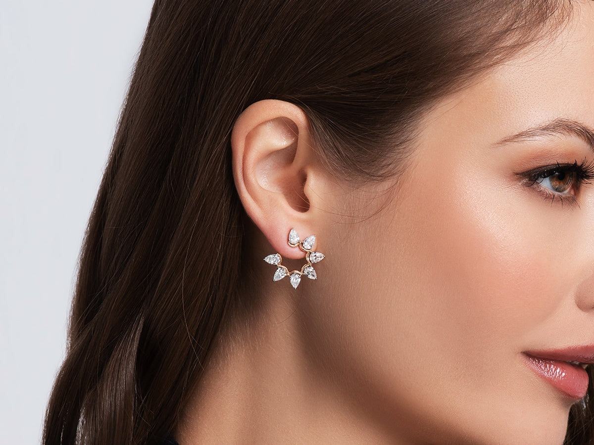 Pear Diamond Fan Earrings