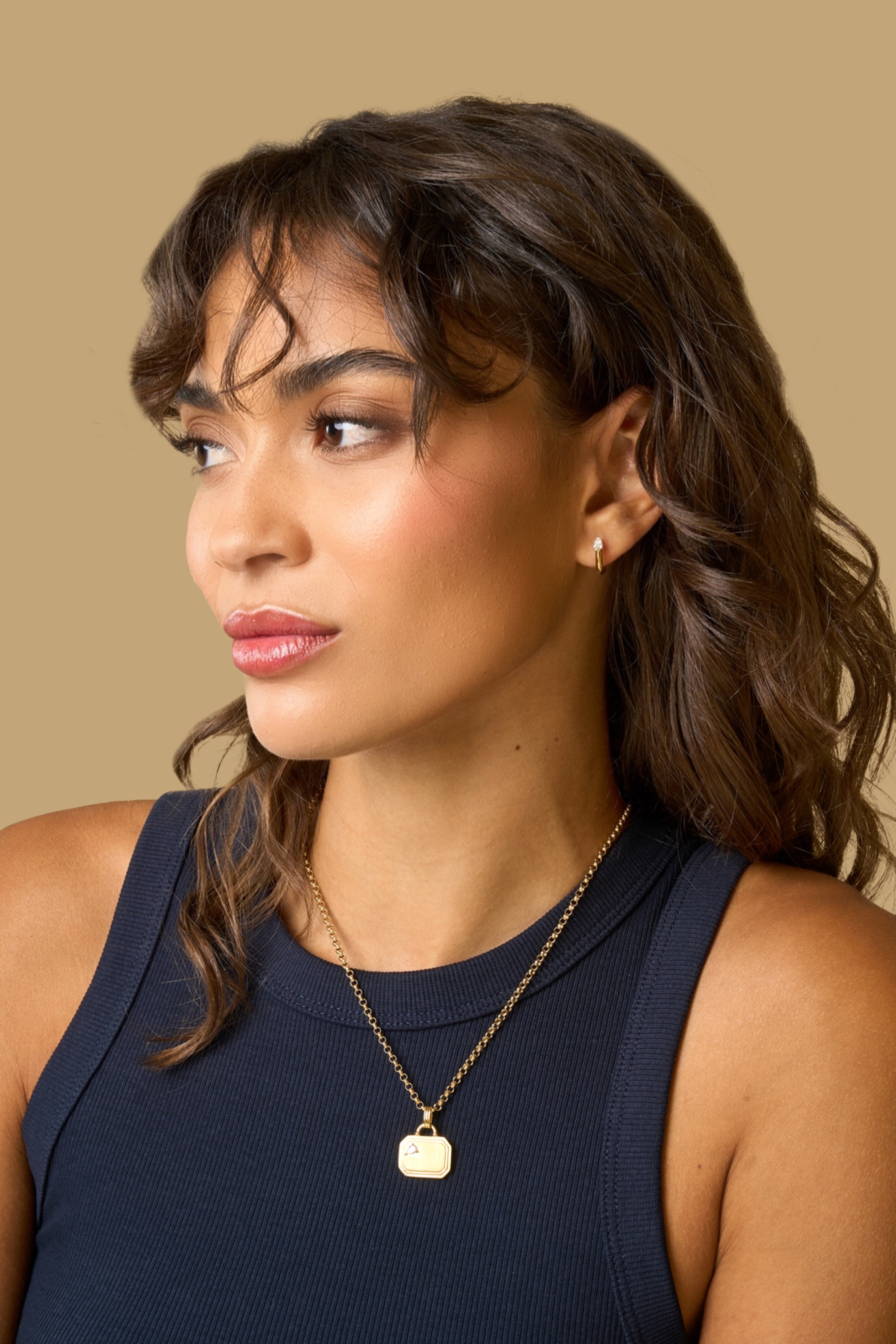 Pear Shape Diamond & Sapphire Mini Mood Huggies