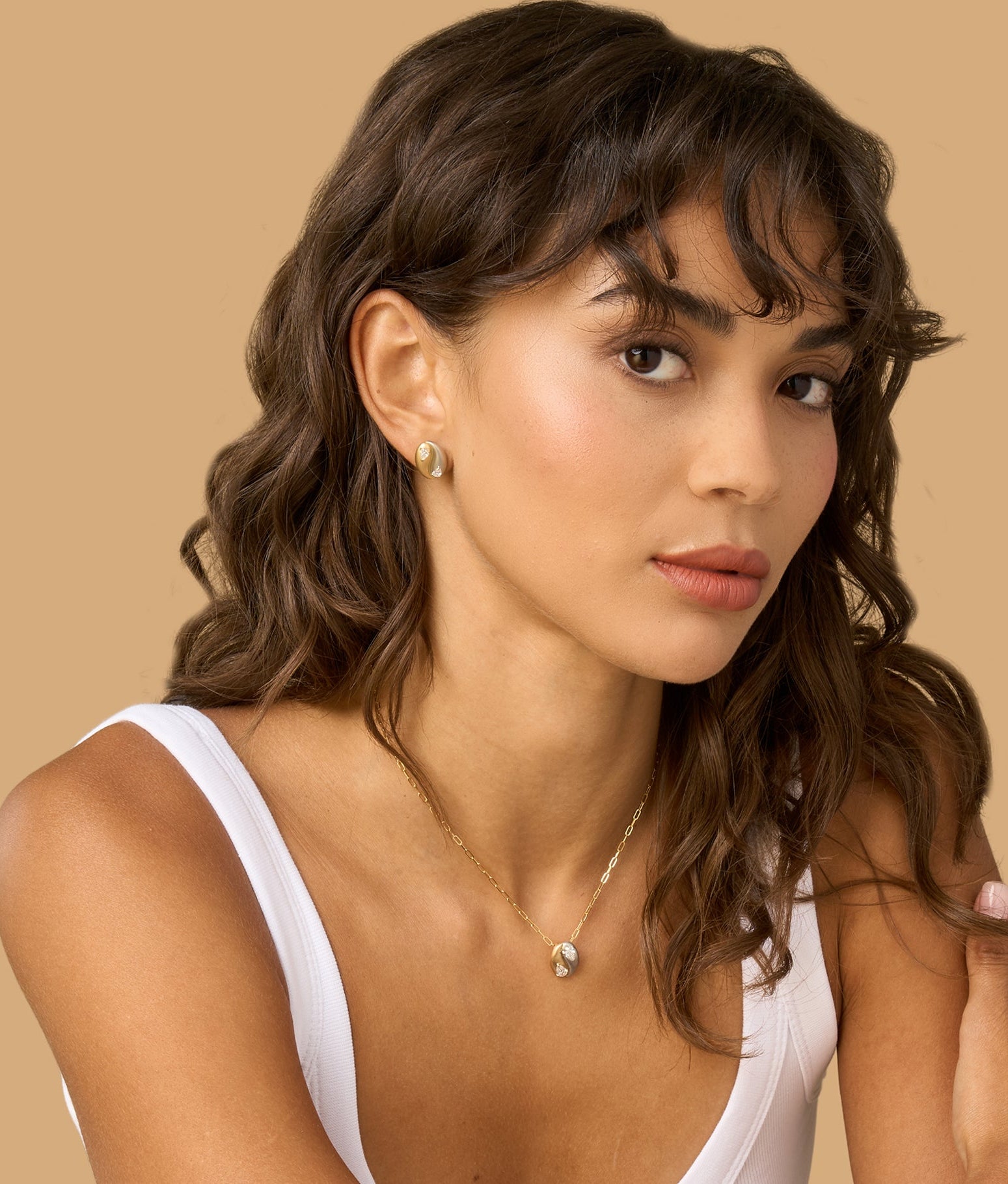 Pear Shape Diamond Yin Yang Necklace