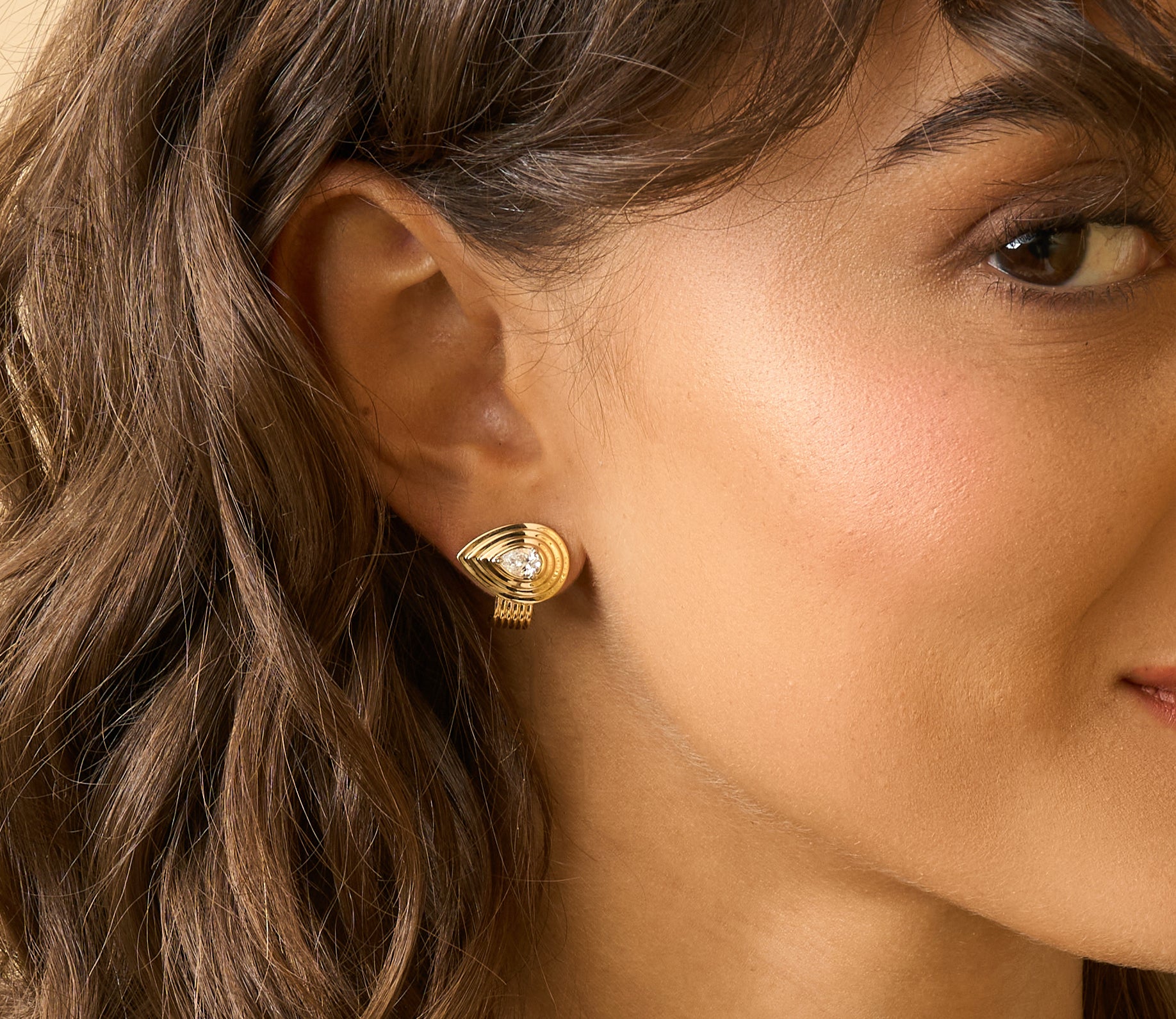 Pear Shape Diamond Layered Pear Huggers