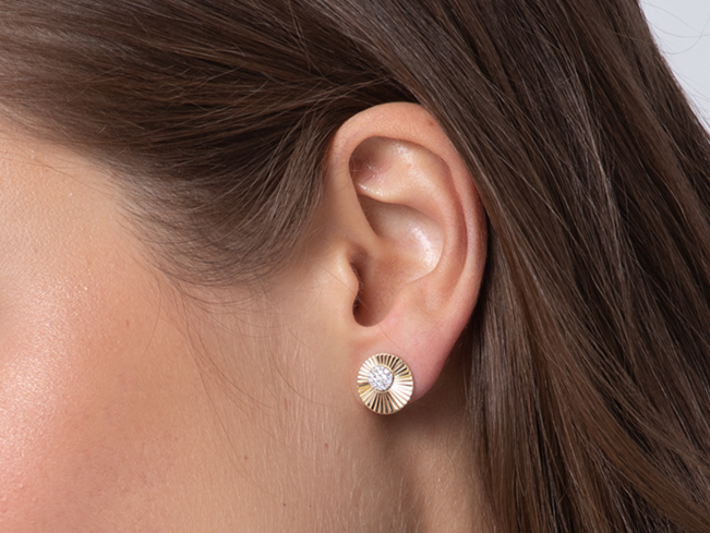 Mini Aura Offset Stud Earrings