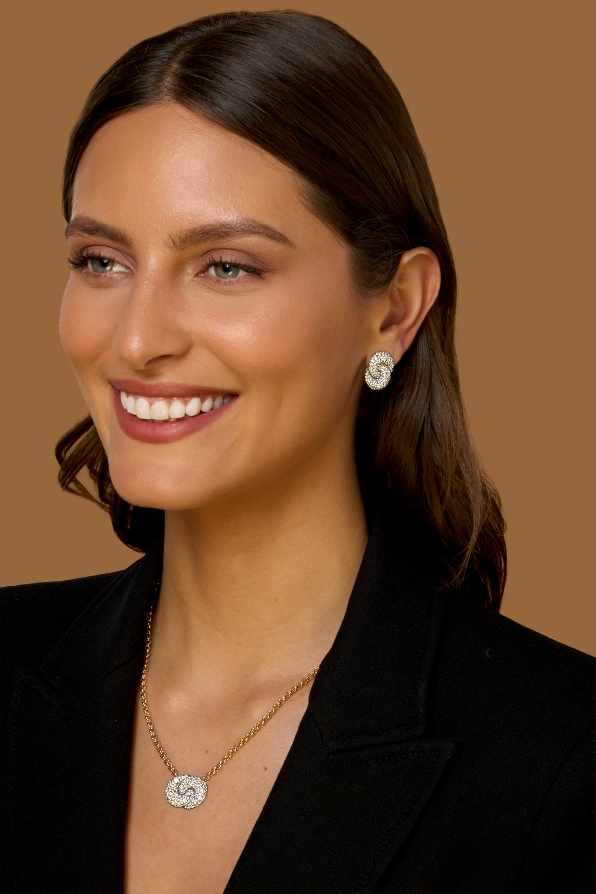All Diamond Medium Duet Earrings
