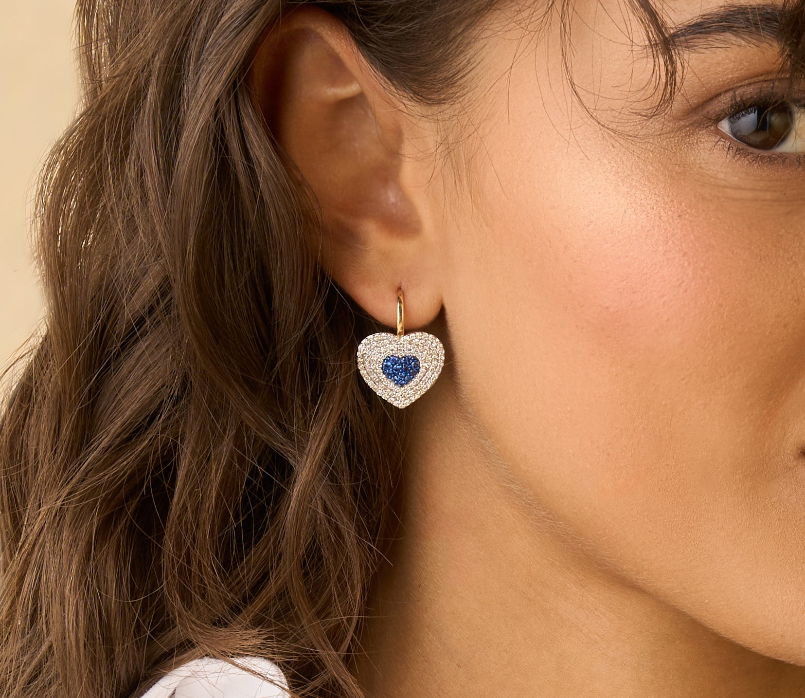 Diamond & Blue Sapphire Infinity Heartbeat Leverbacks