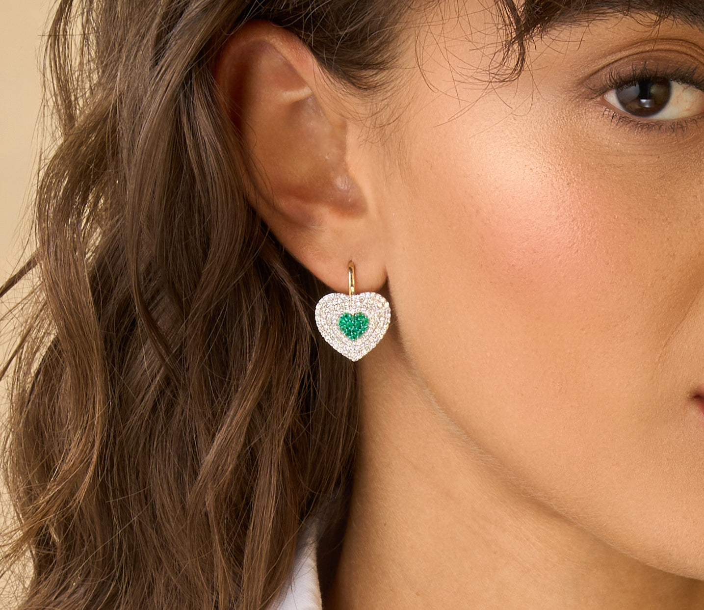 Diamond & Emerald Infinity Heartbeat Leverbacks