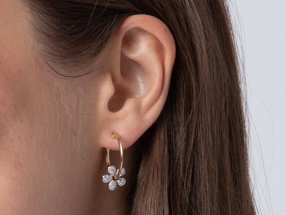 Forget-Me-Not Petite Pave 20mm Hoop