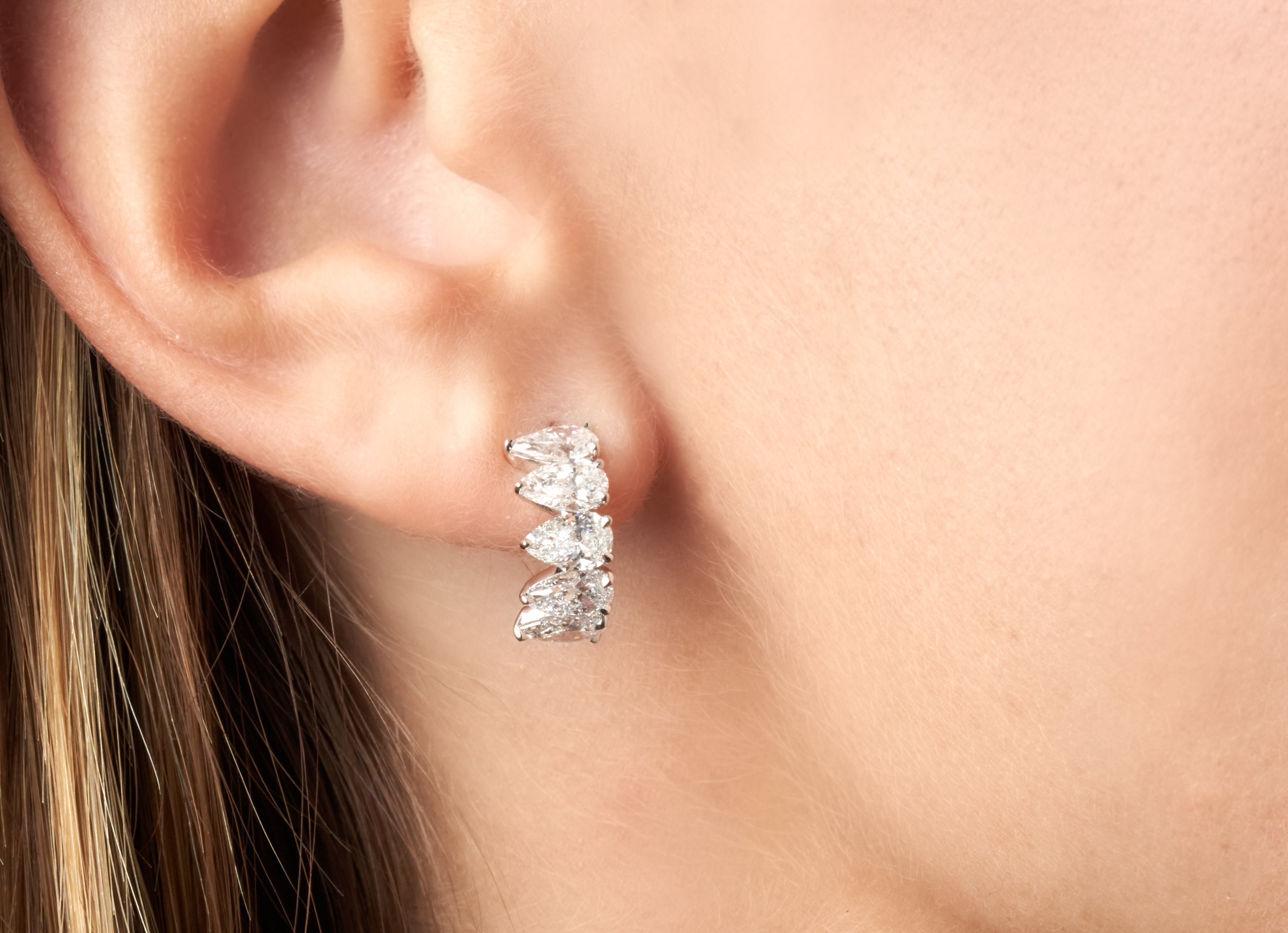 Pear Shape Mini Hoop Earrings