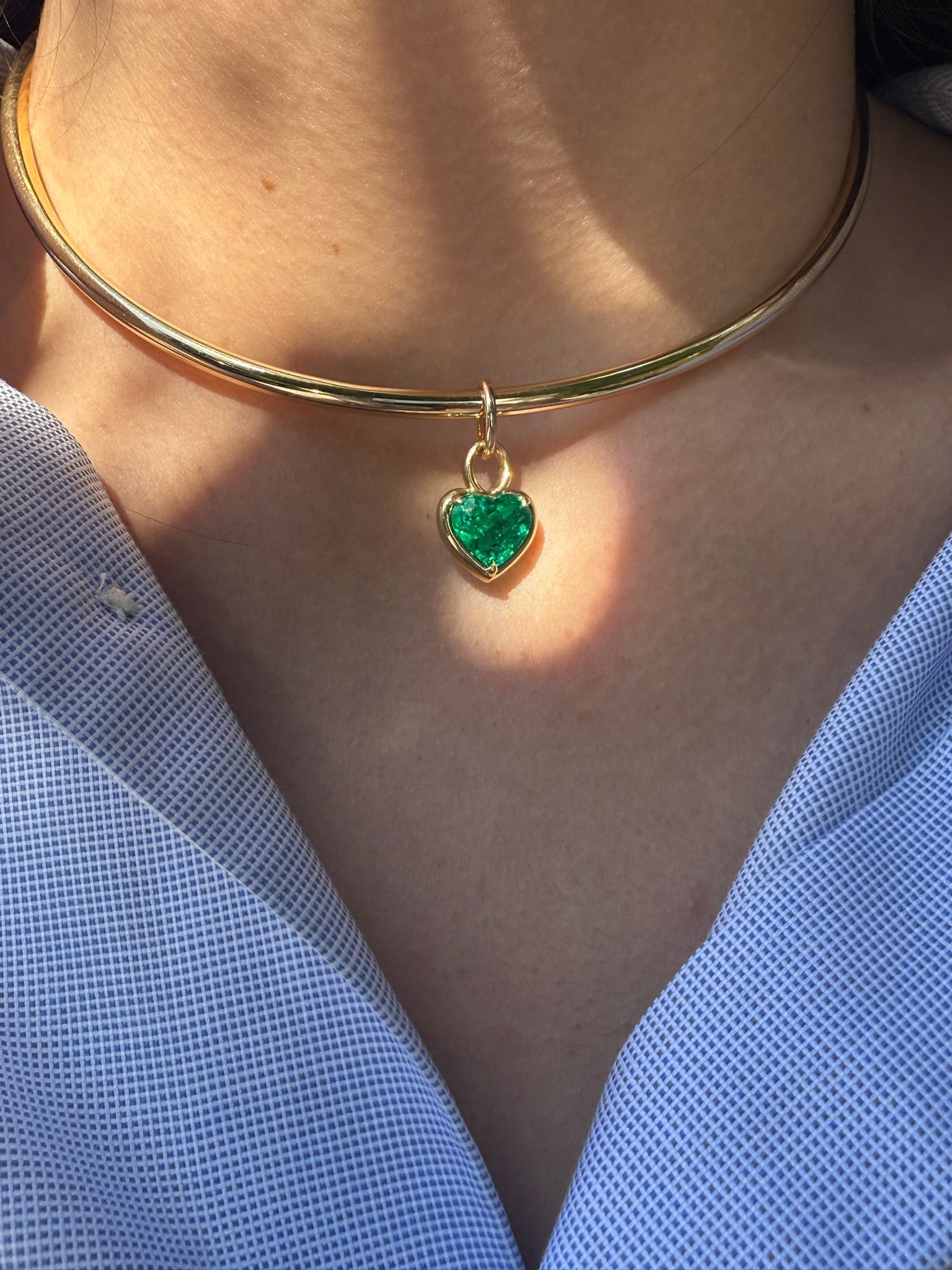 Colombian Emerald Heart Shape Pirouette Pendant