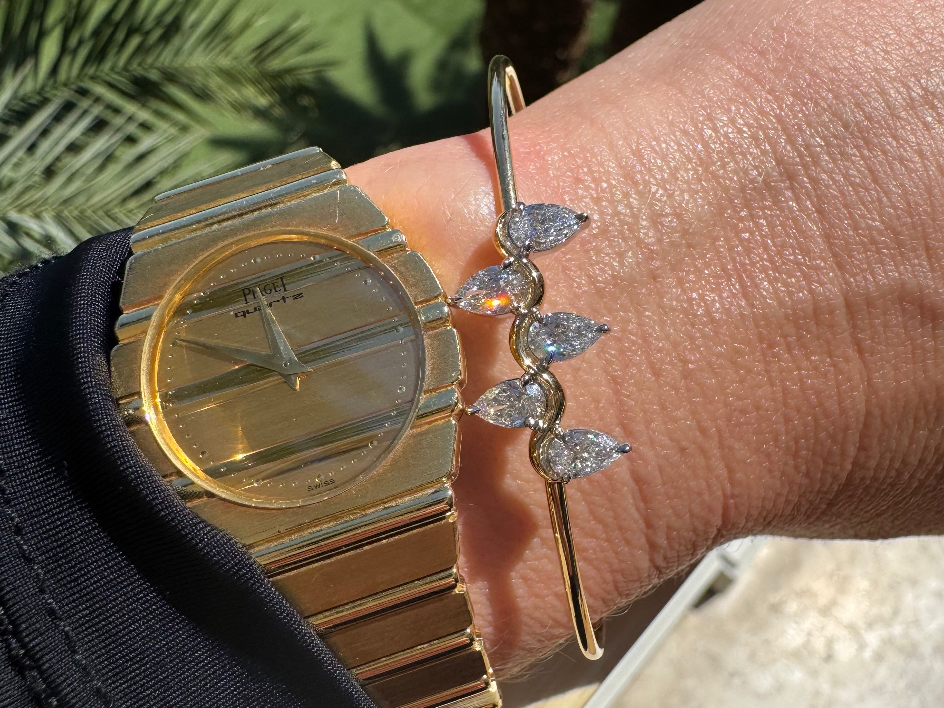 Pear Shape Diamond Half Cuddle Wire Love Always Bracelet