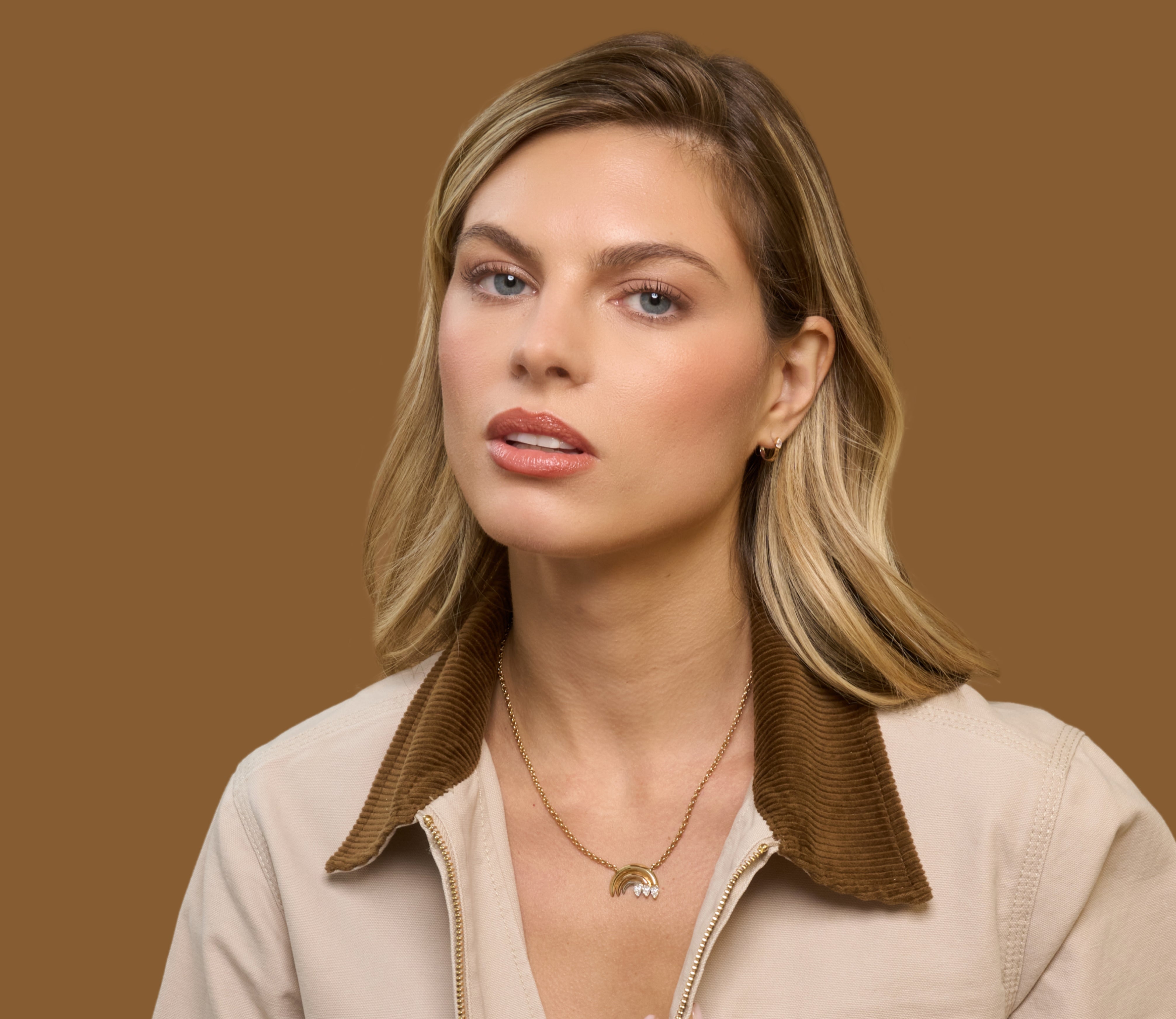 Tricolor Three Pear Shape Diamond Rainbow Necklace