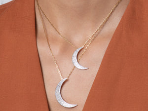 Infinity Crescent Moon 29mm Necklace