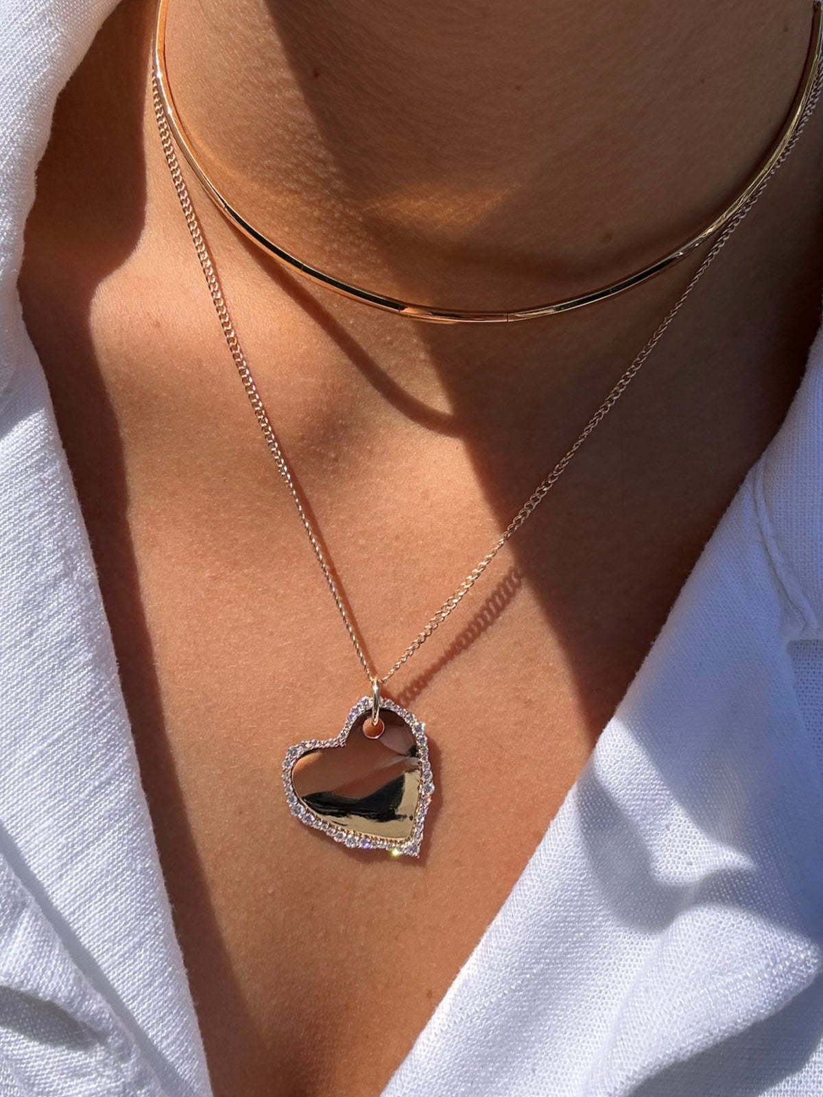 Love Languages Blank Heart Scalloped Edge Pendant