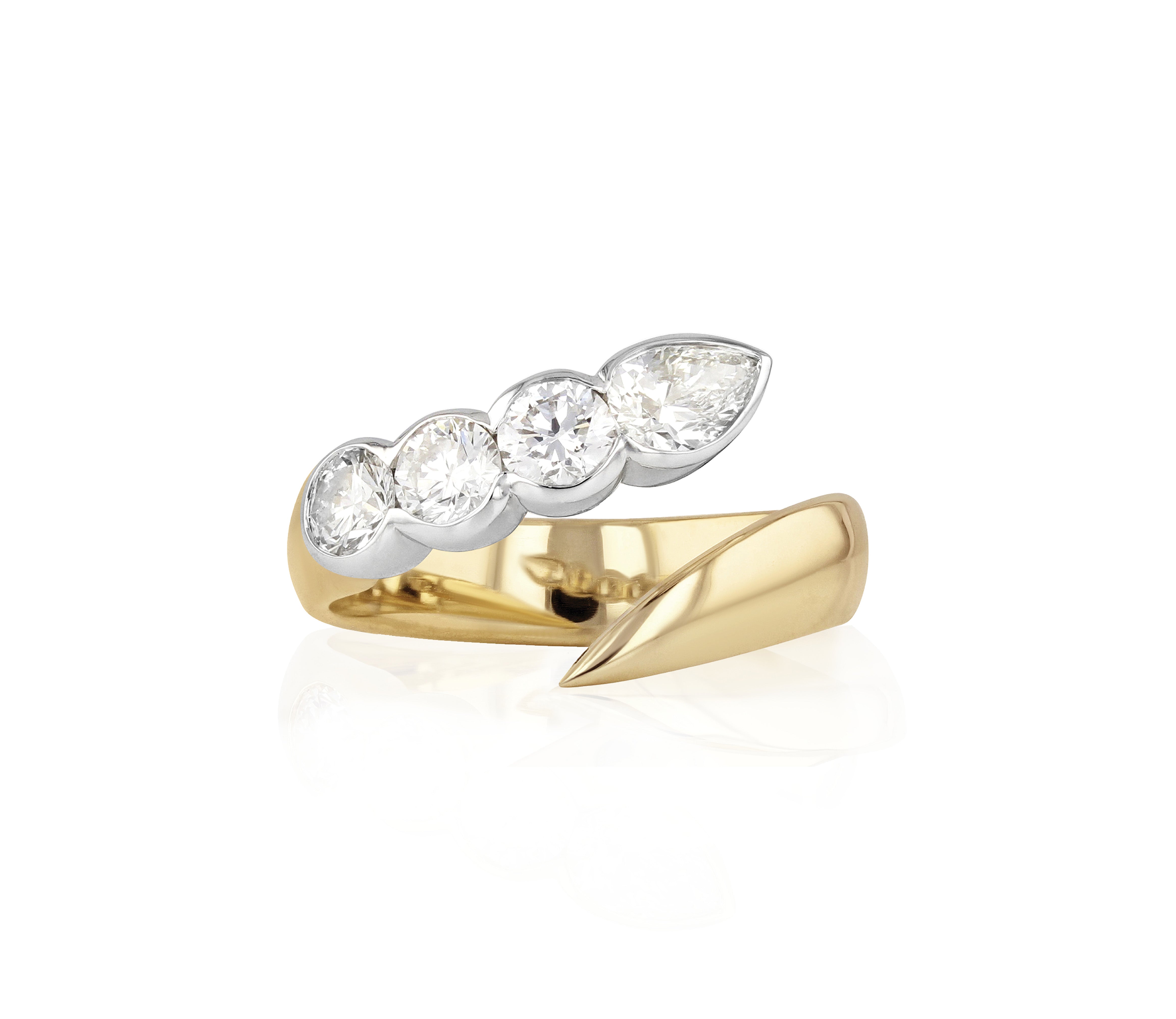 Two Tone Cuddle Crescent Ring