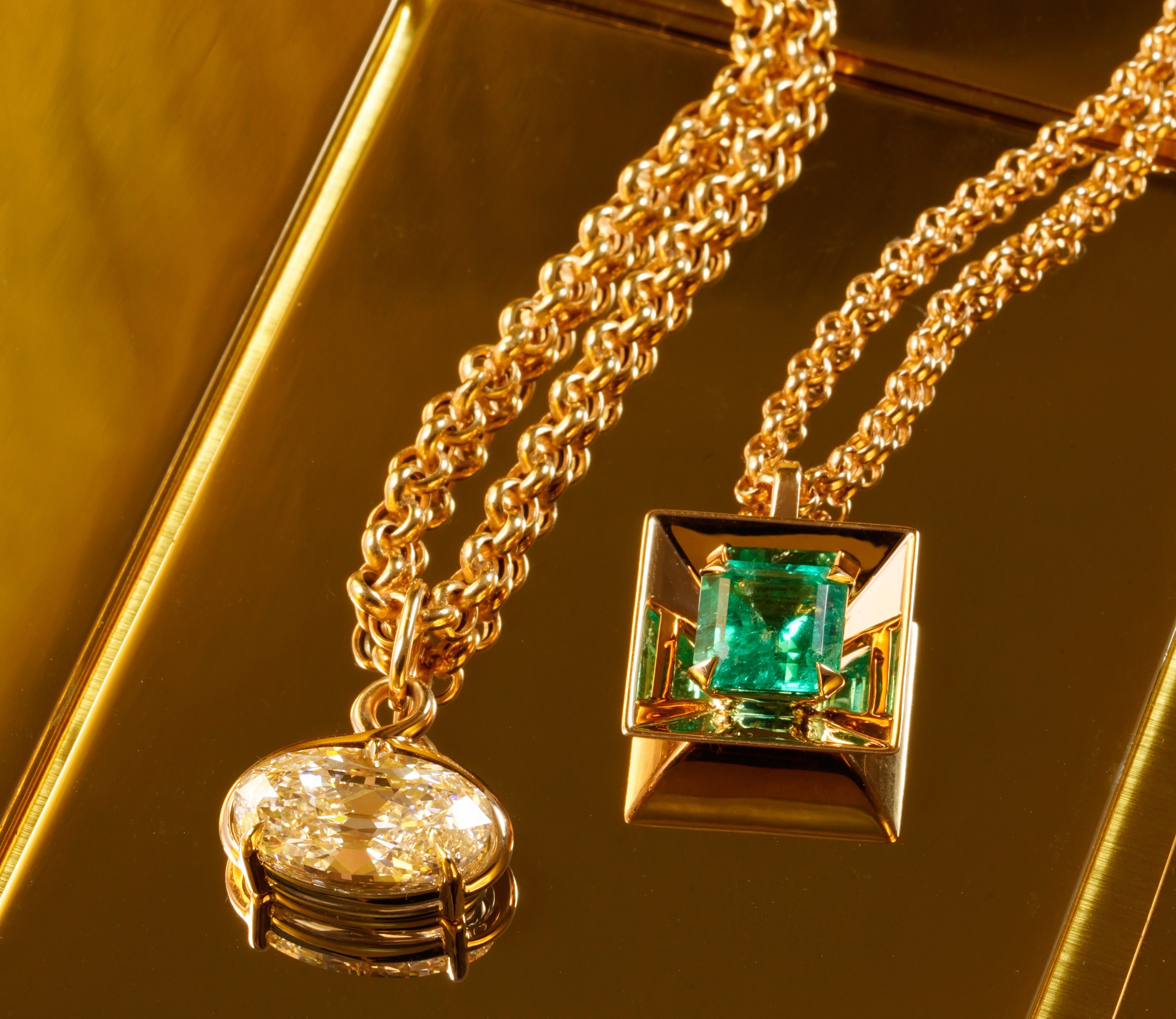 Twist Necklace Featuring A Vintage Oval Diamond