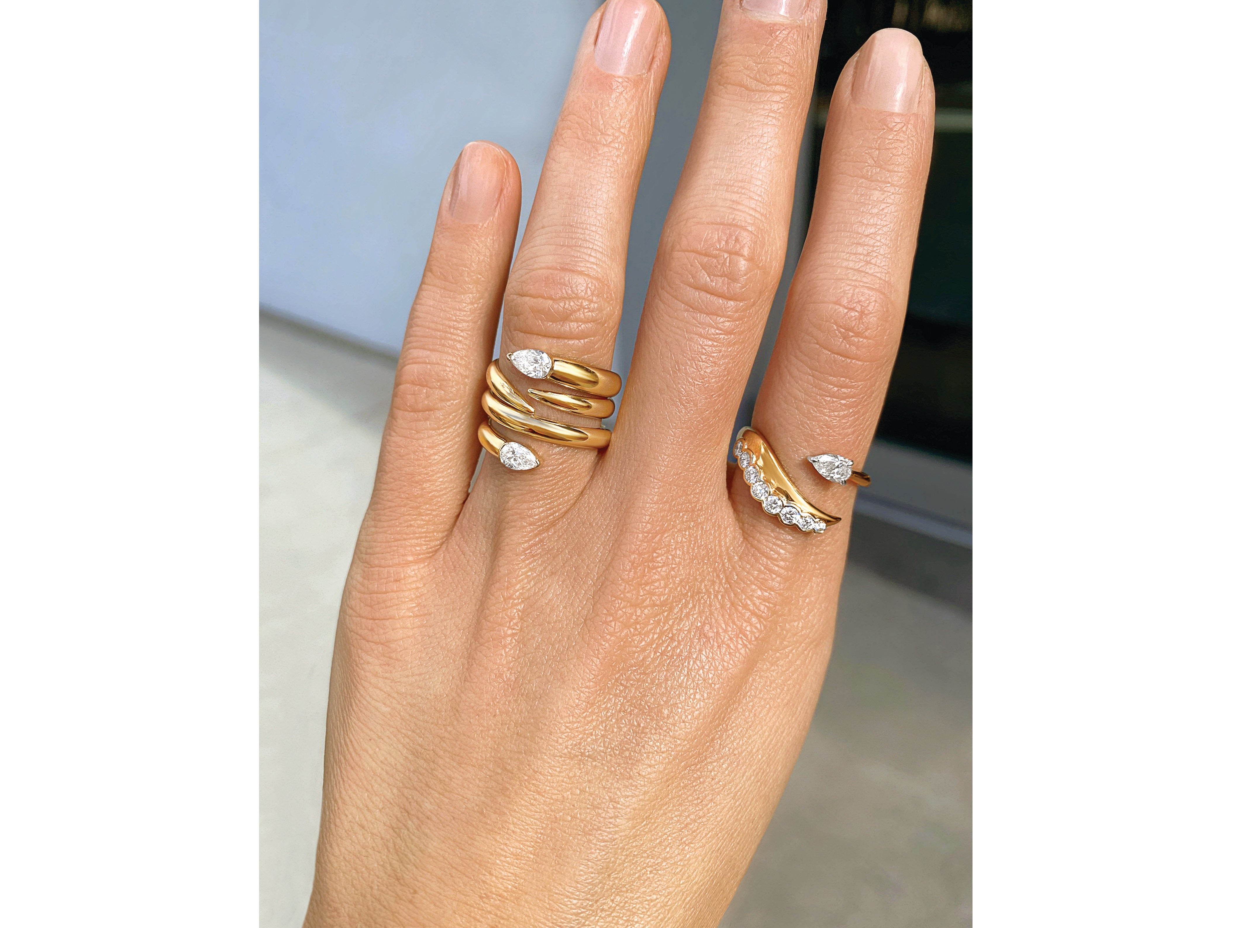 Tip To Tail Pear & Round Cuddle Ring