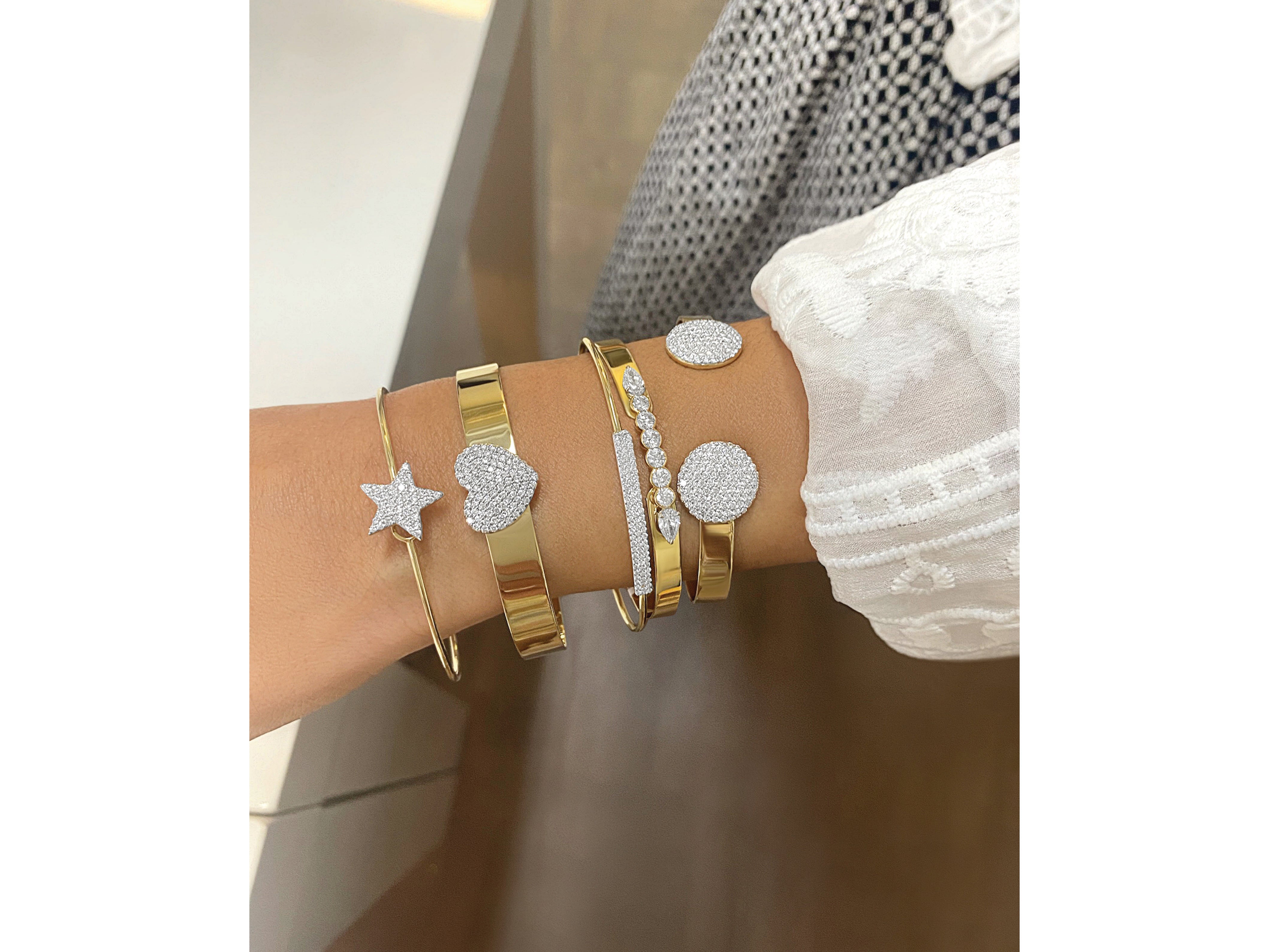 Double Pear & Round Diamonds Love Always Bracelet