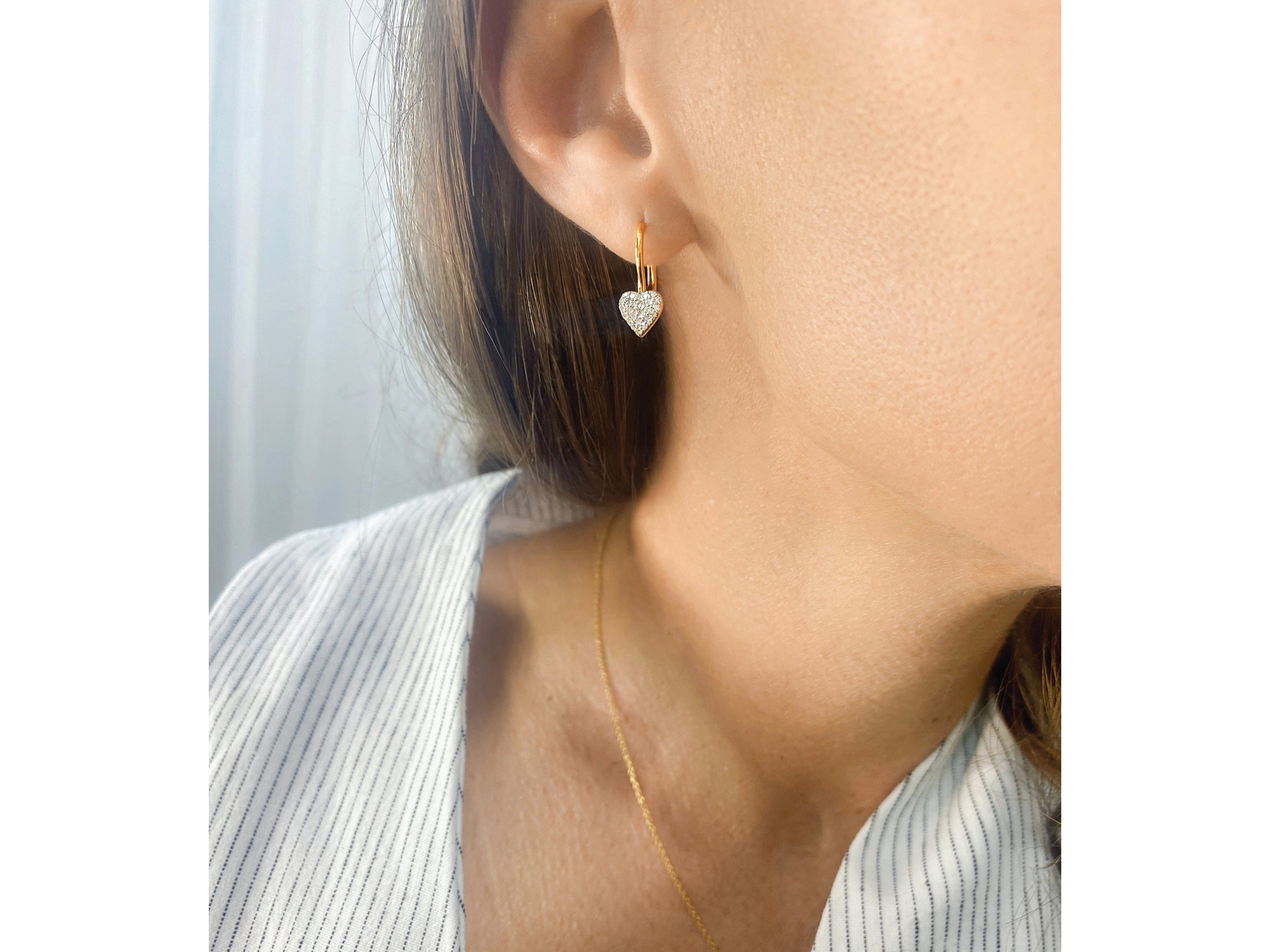 Mini Infinity Heart Leverback Earrings