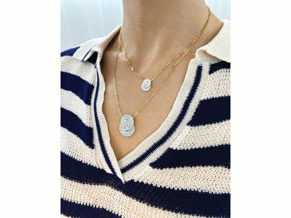 Diamond Large Double Interlocking Aura Necklace