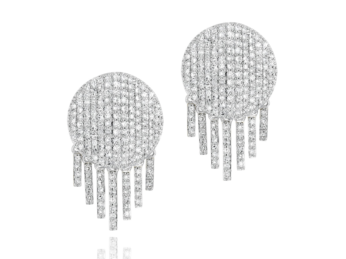 Infinity Fringe Stud Earrings