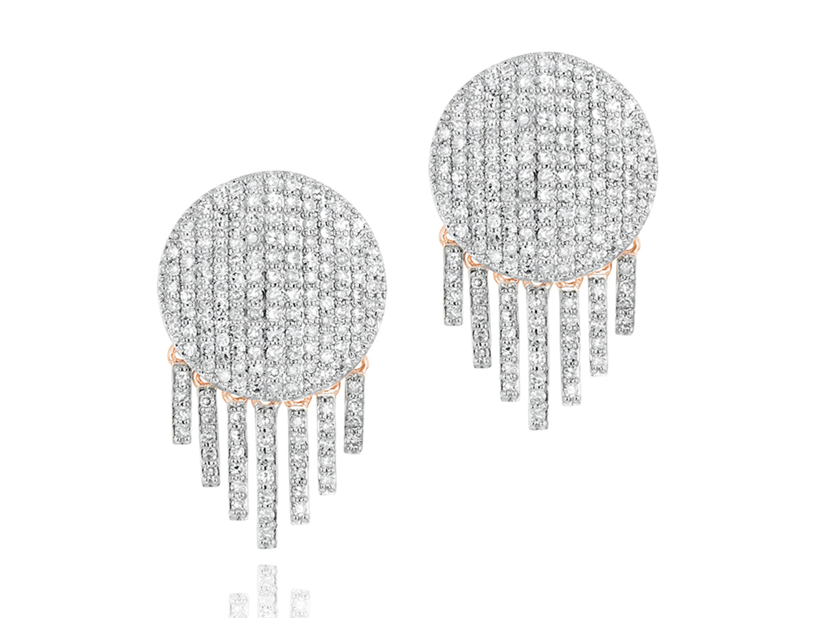 Infinity Fringe Stud Earrings