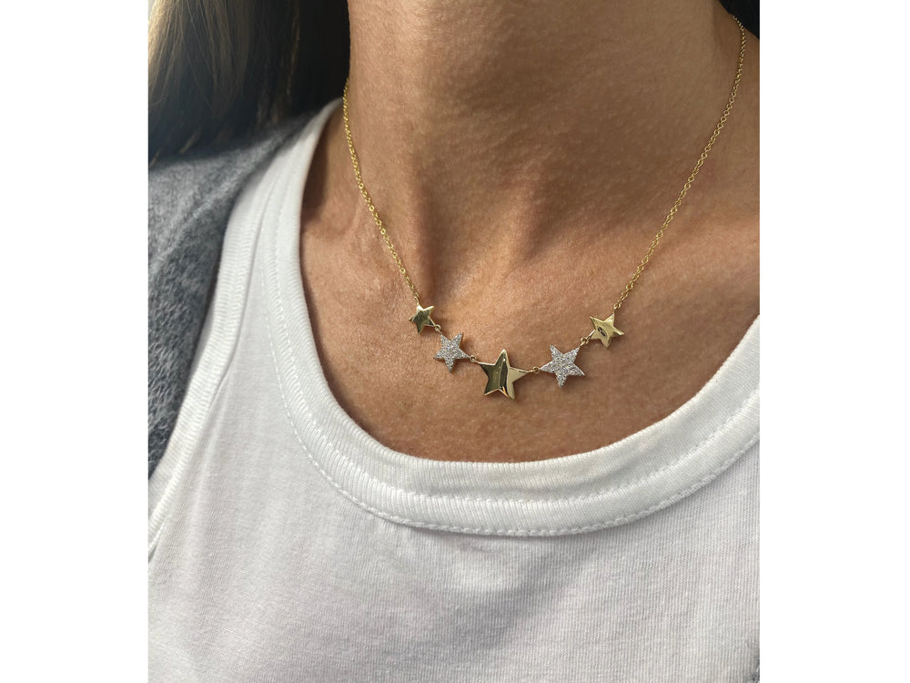 Alternating Five Star Infinity Necklace
