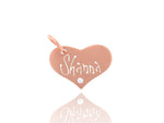 Rose Gold Heart Carved Tag with Diamond