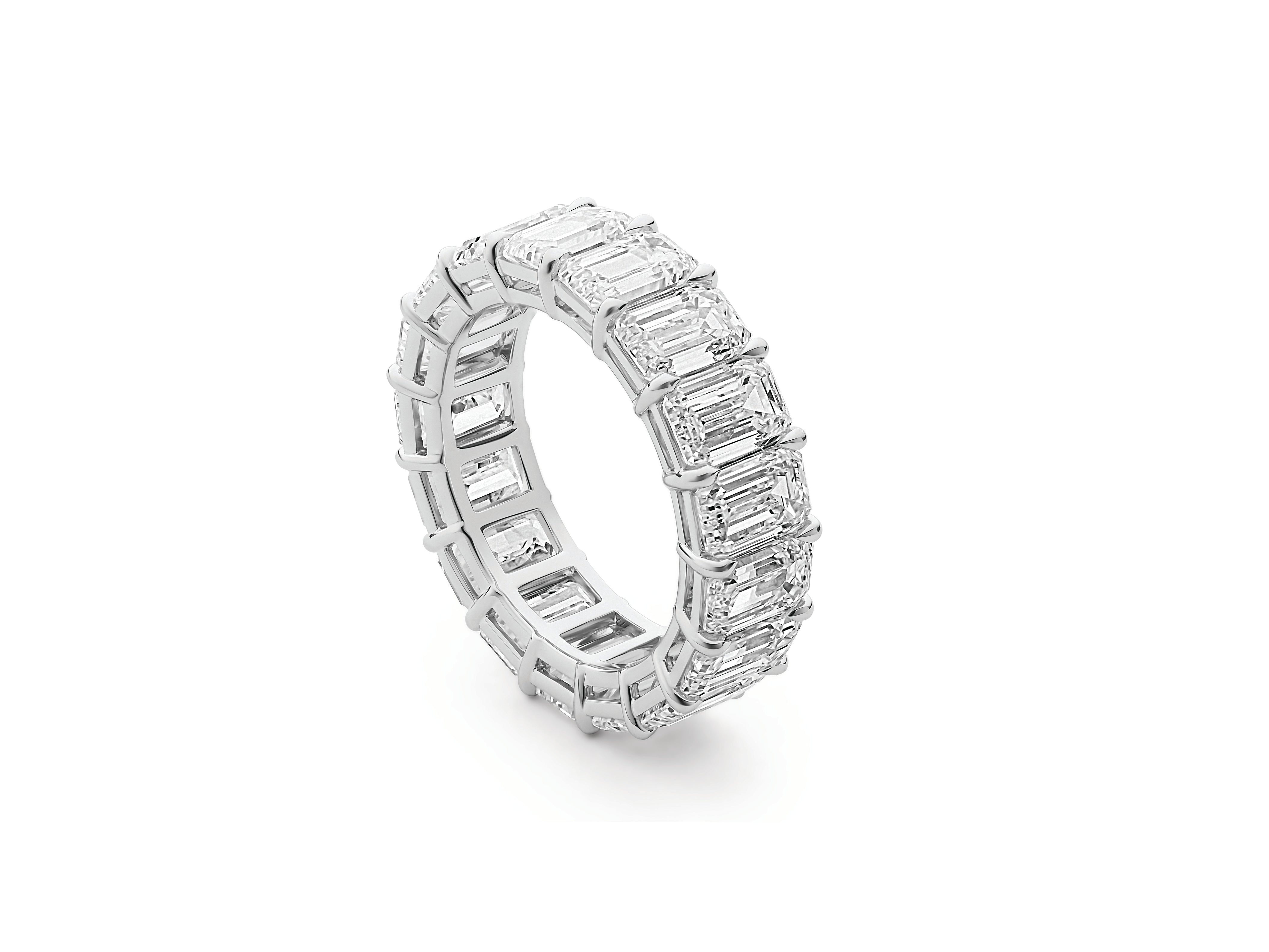 8.60 TCW Emerald Cut Eternity Band
