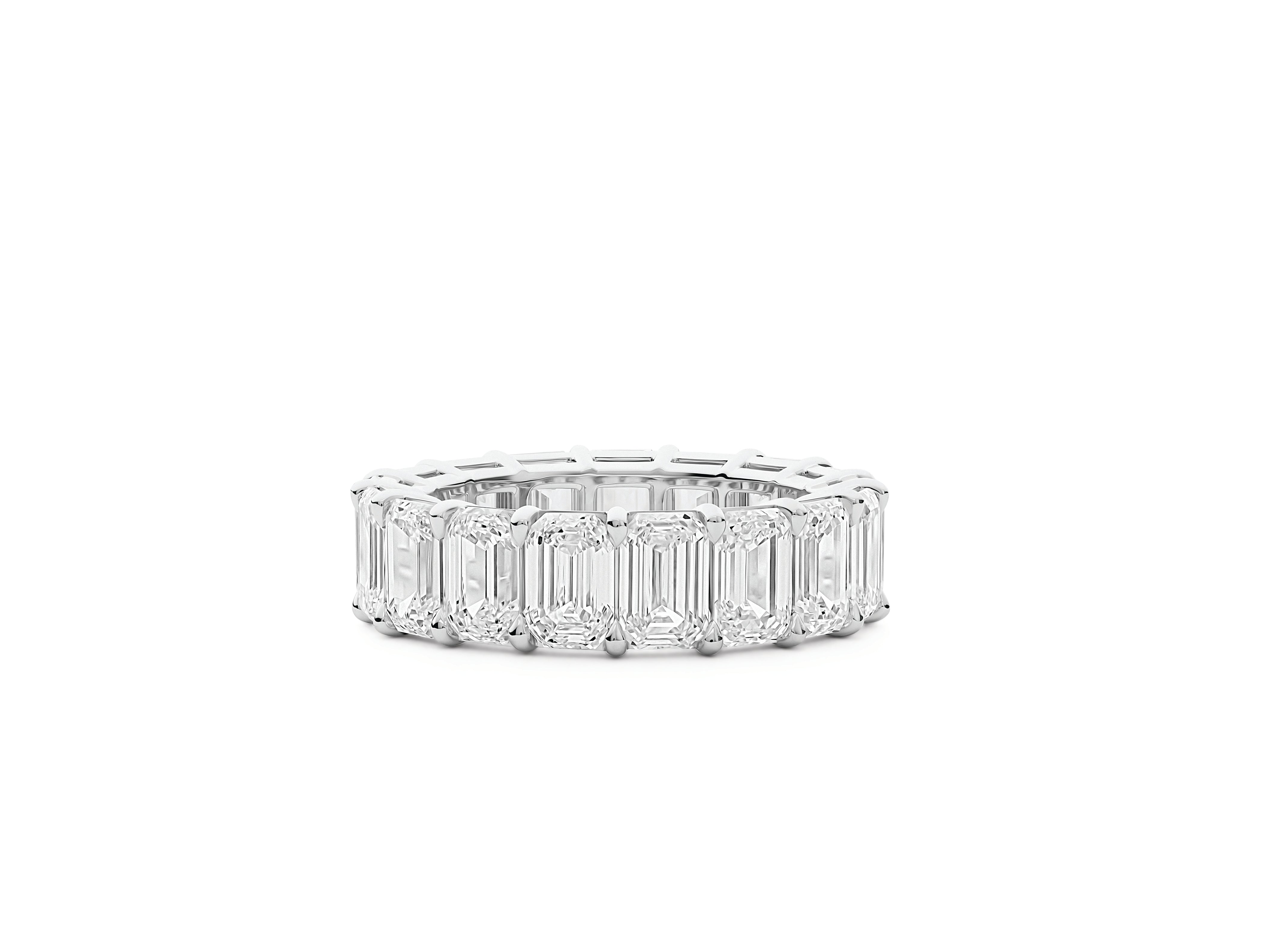 8.60 TCW Emerald Cut Eternity Band