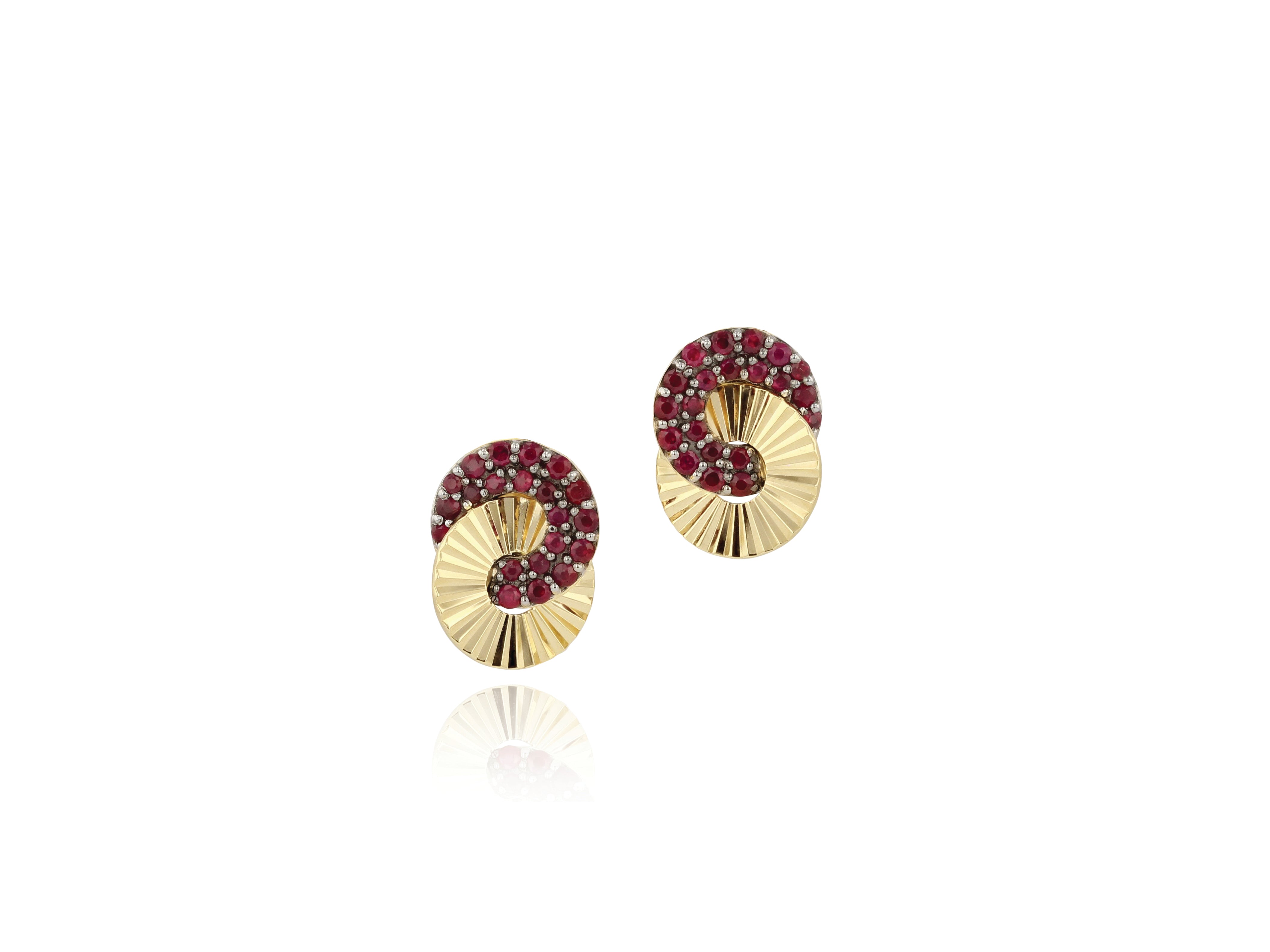 Ruby Mini Aura Interlocking Stud Earrings