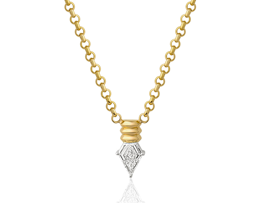 Shield Cut Diamond Necklace