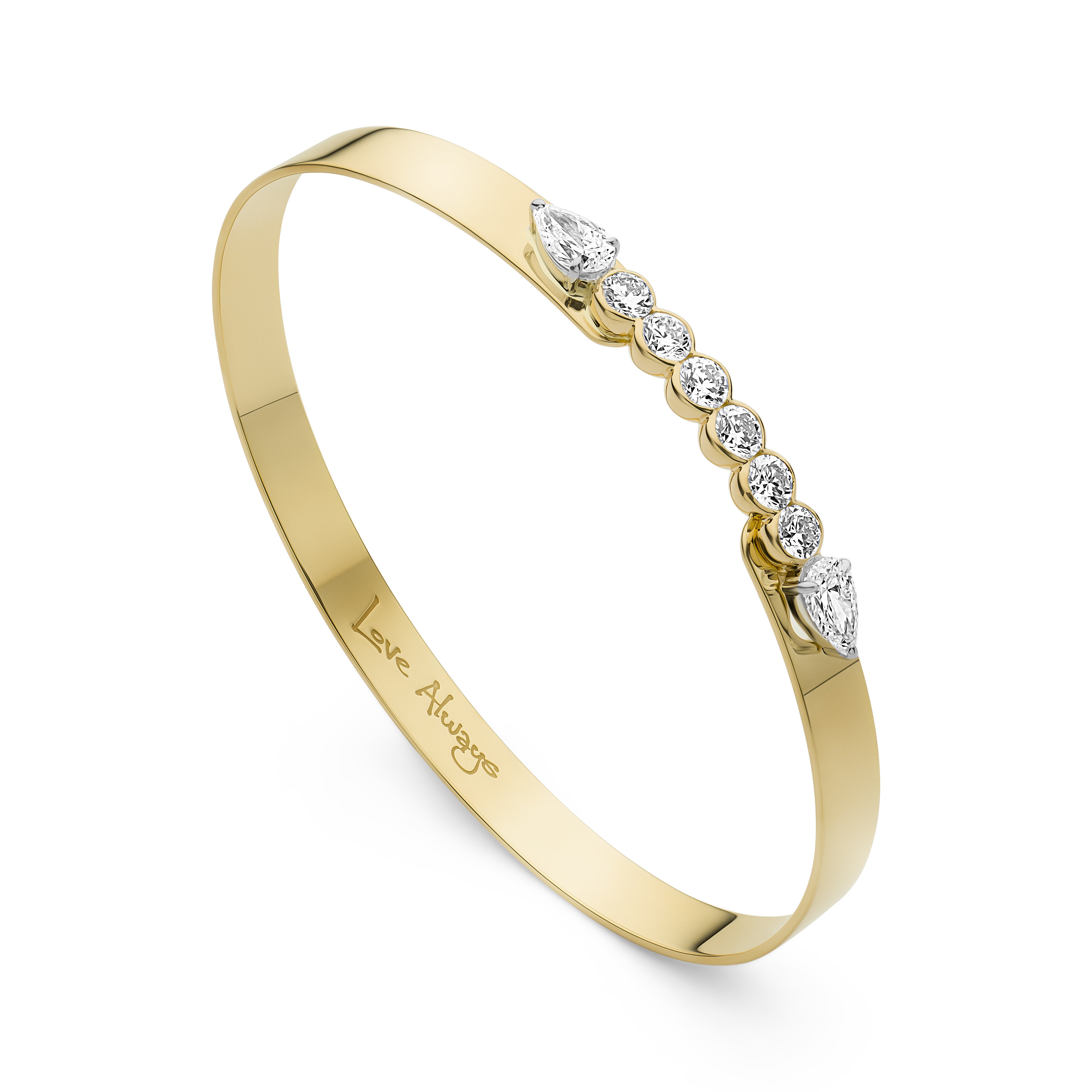 Double Pear & Round Diamonds Love Always Bracelet