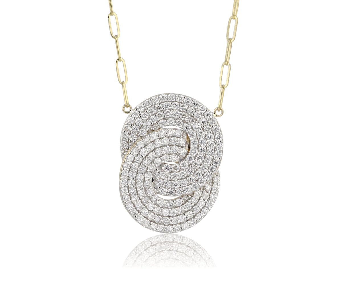 Diamond Large Double Interlocking Aura Necklace