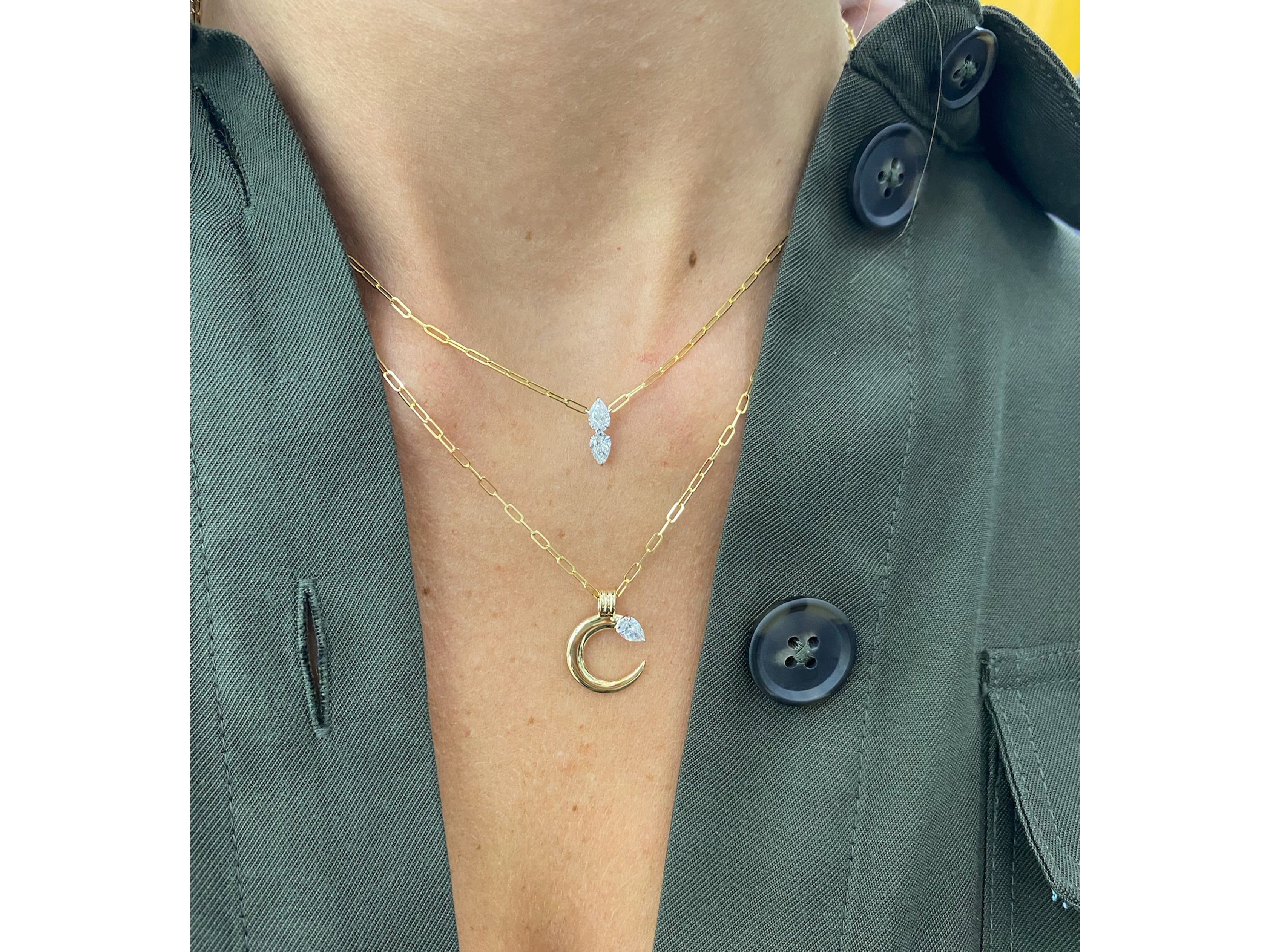 Double Pear Diamond Necklace