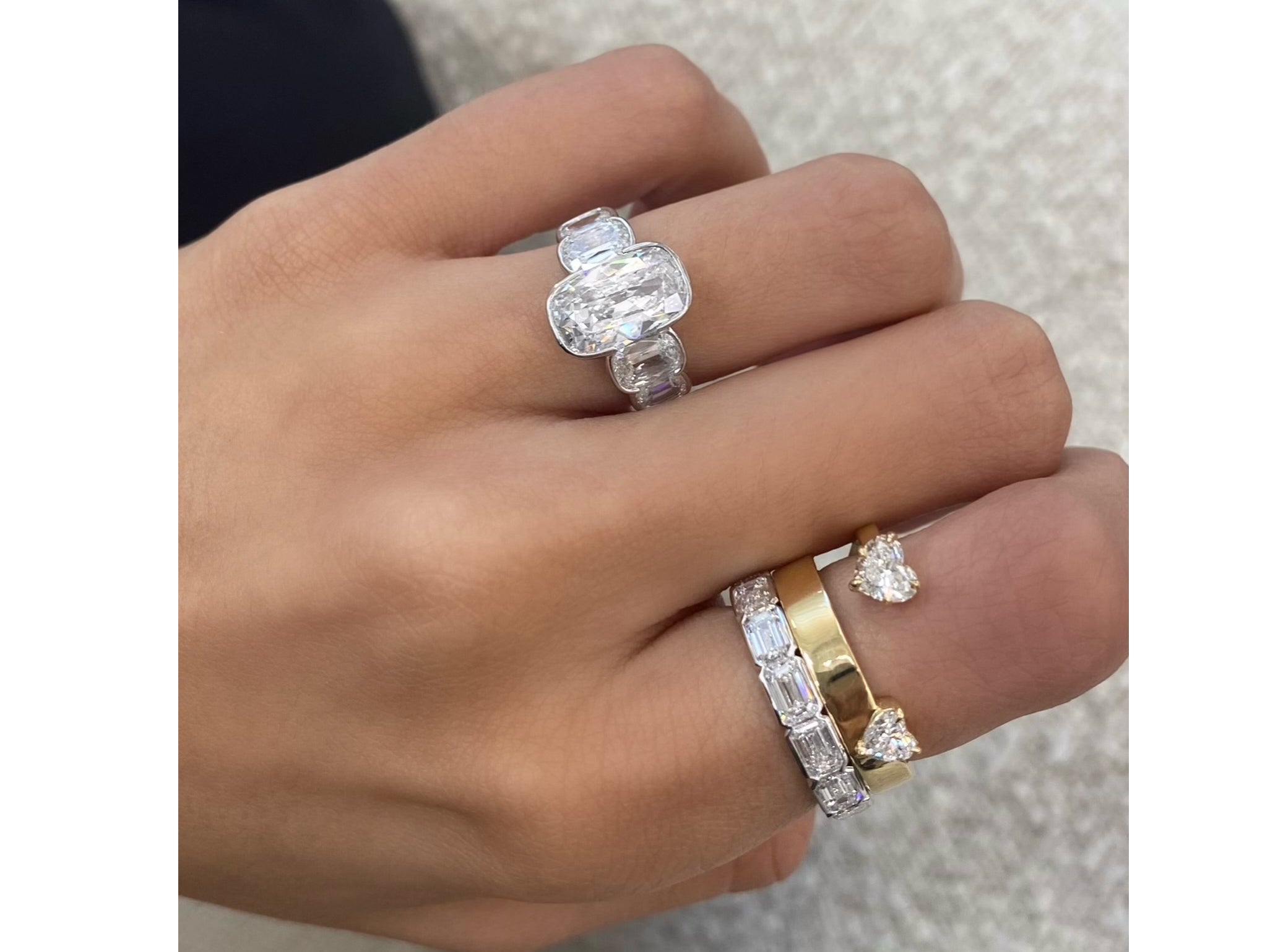 eternity band on hand